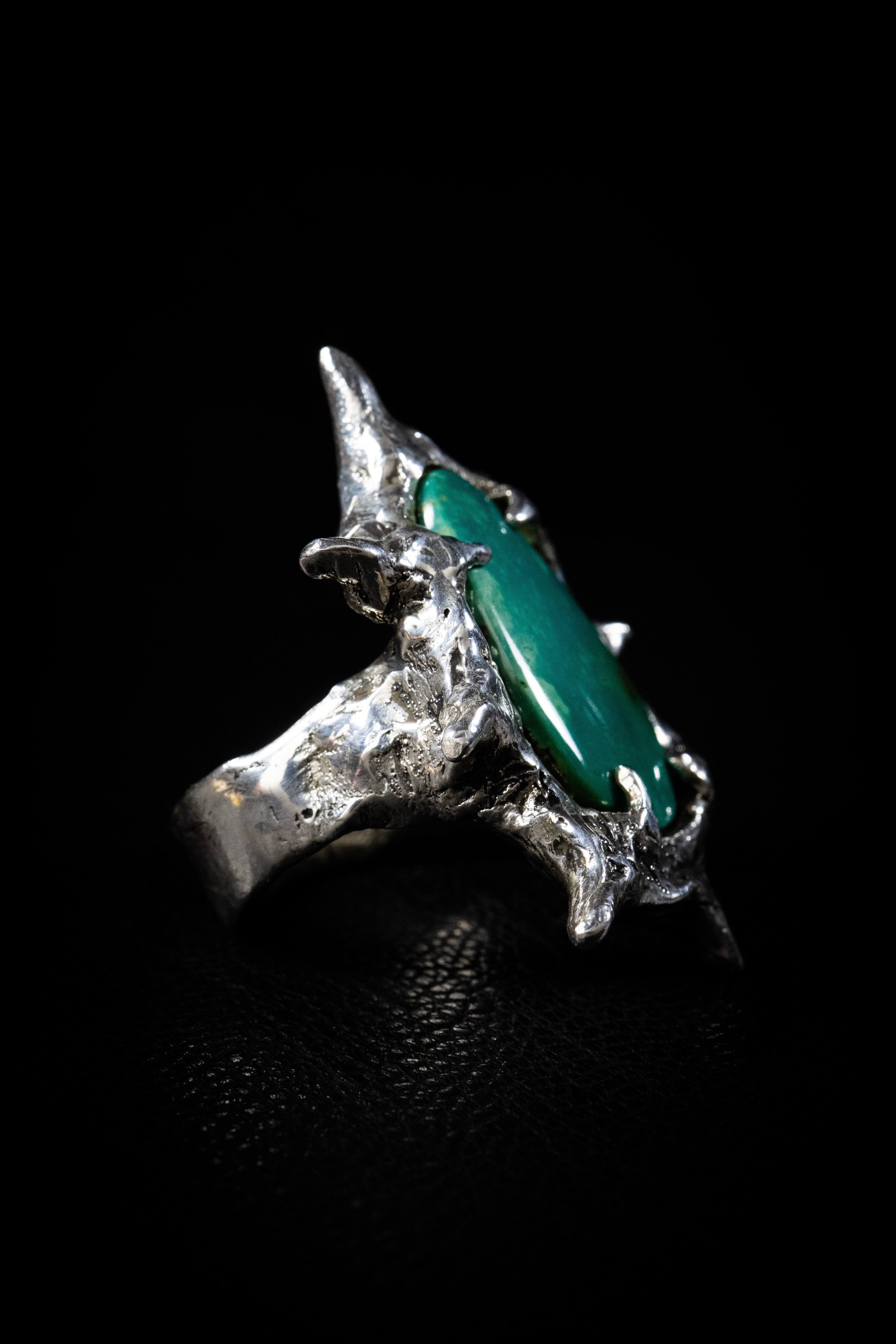 Genesis II (Tyrone Turquoise, Sterling Silver Ring)