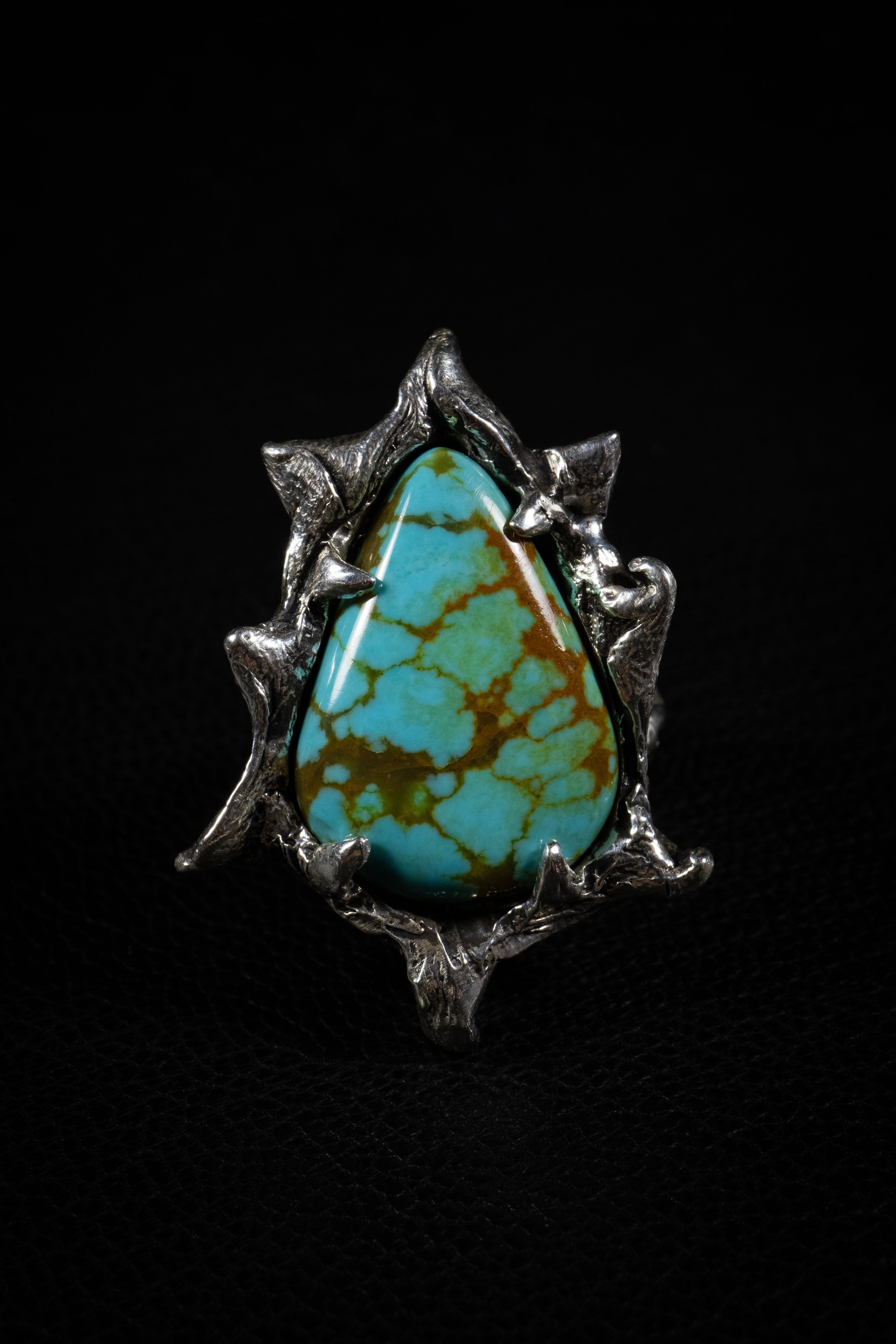 Genesis I (Tyrone Turquoise, Sterling Silver Ring)