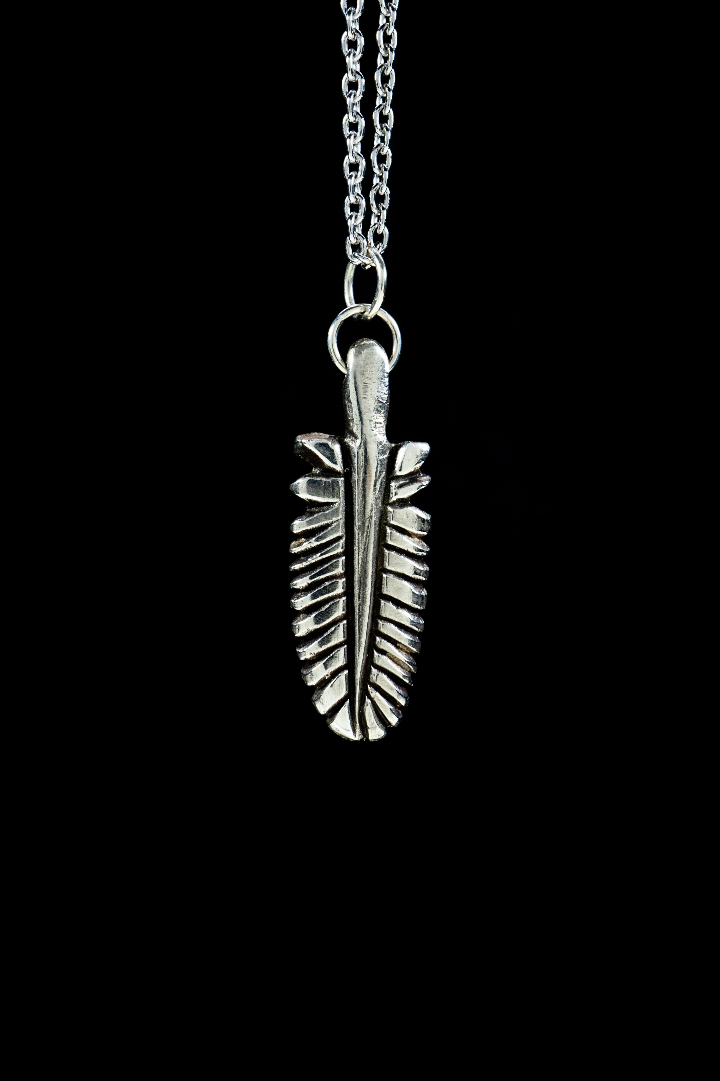 Feather (Sterling Silver, Gold Pendant)
