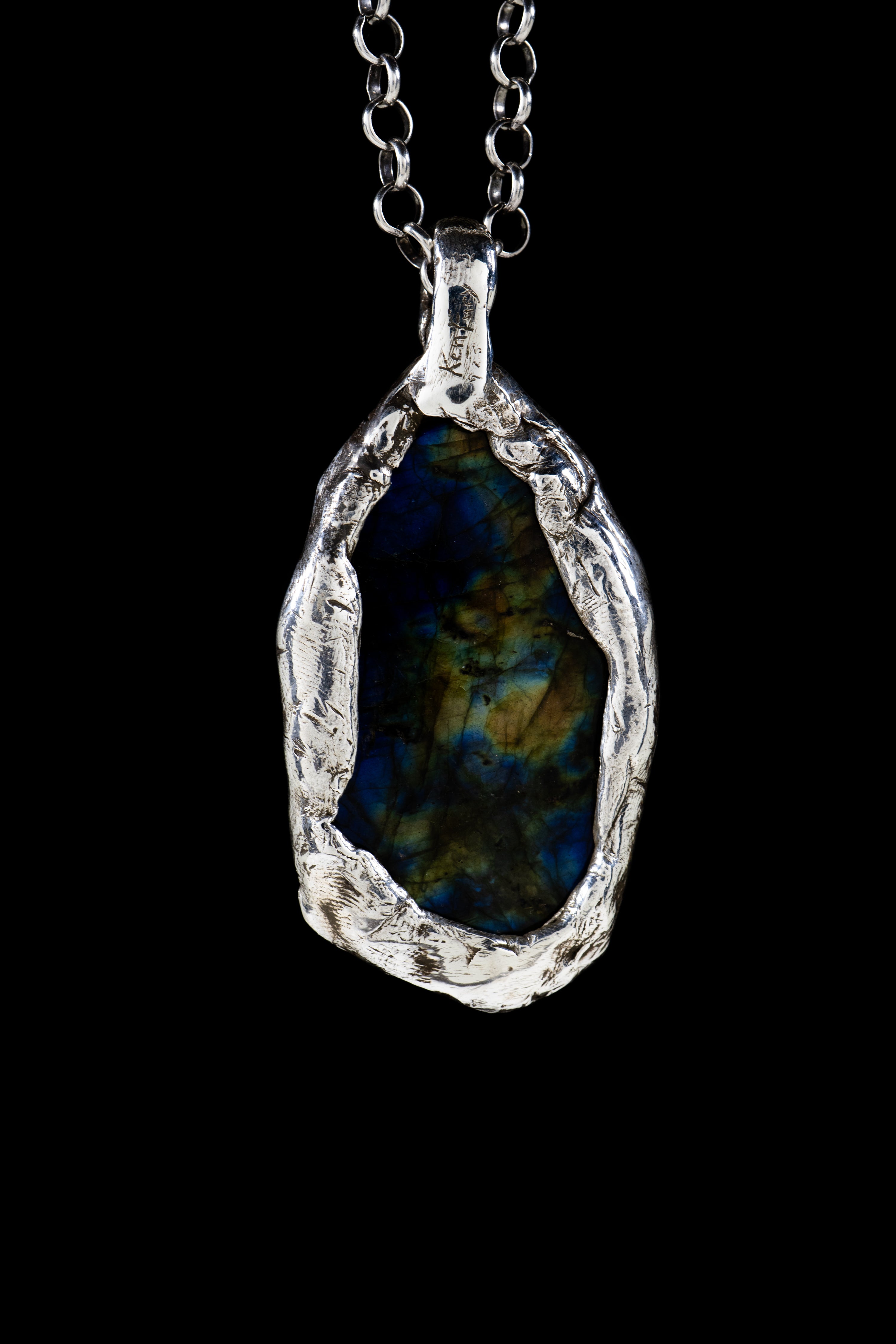 Sea at Night (Labradorite, Sterling Silver Pendant)