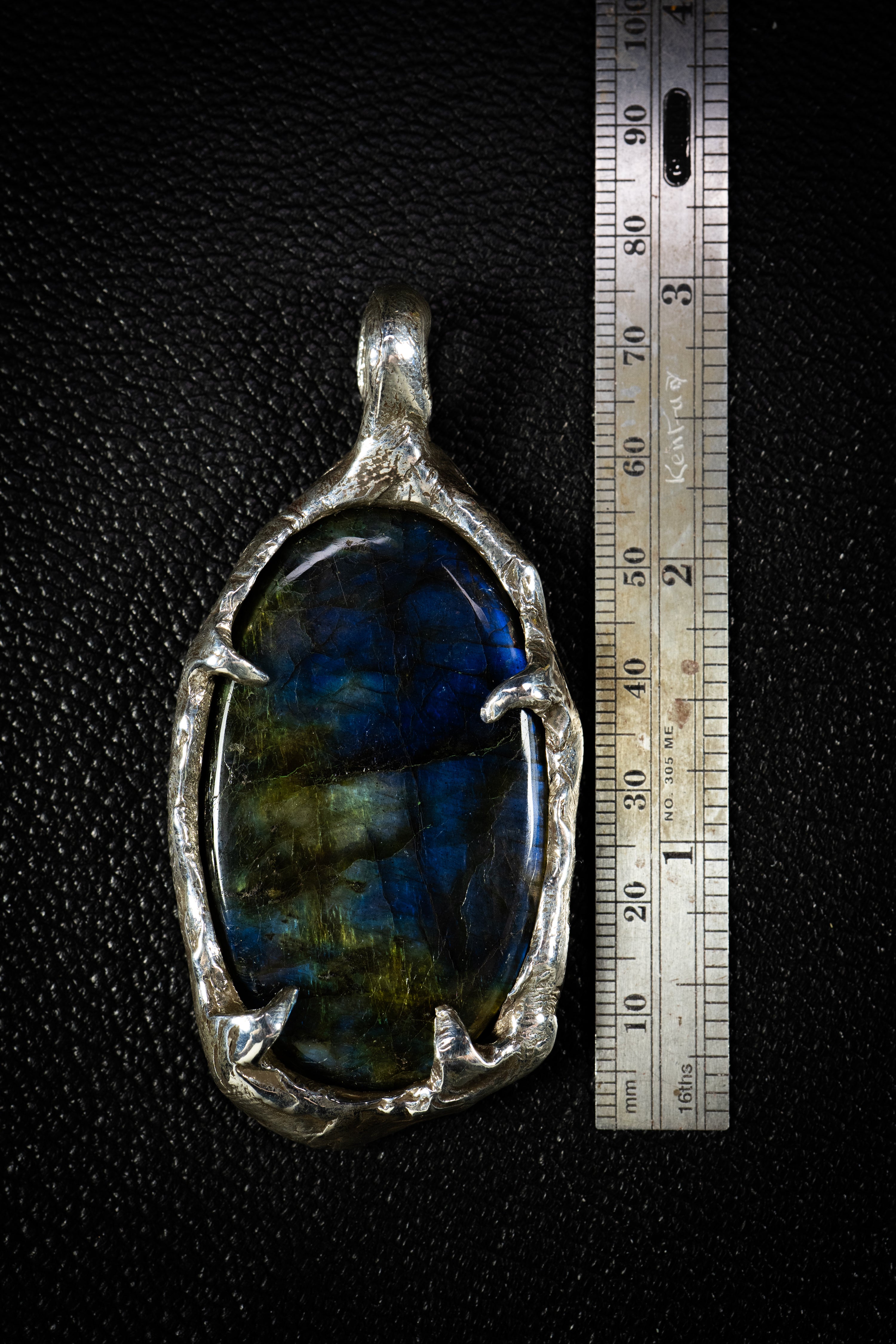 Sea at Night (Labradorite, Sterling Silver Pendant)