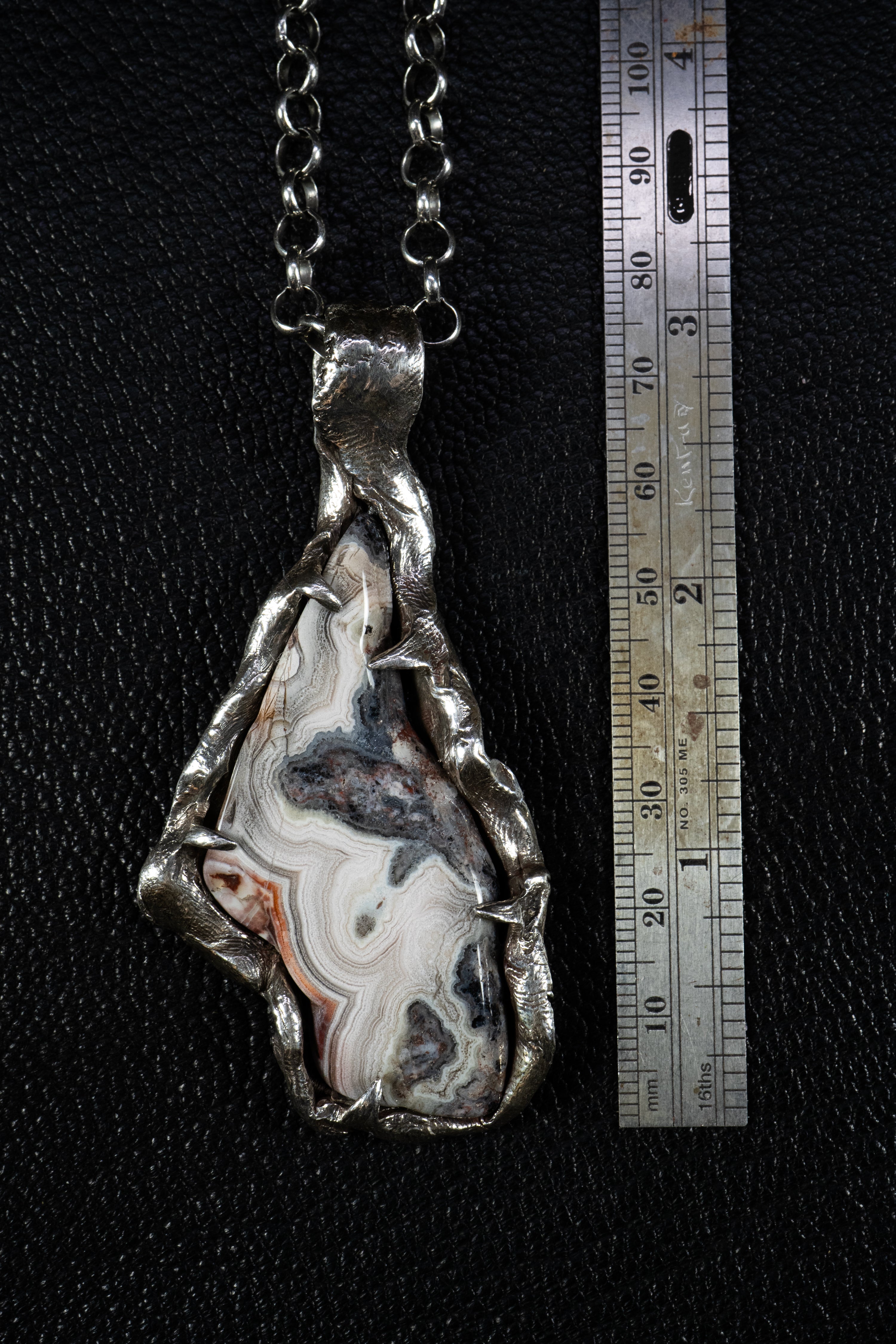 Layers of Space (Agate, Sterling Silver Pendant)