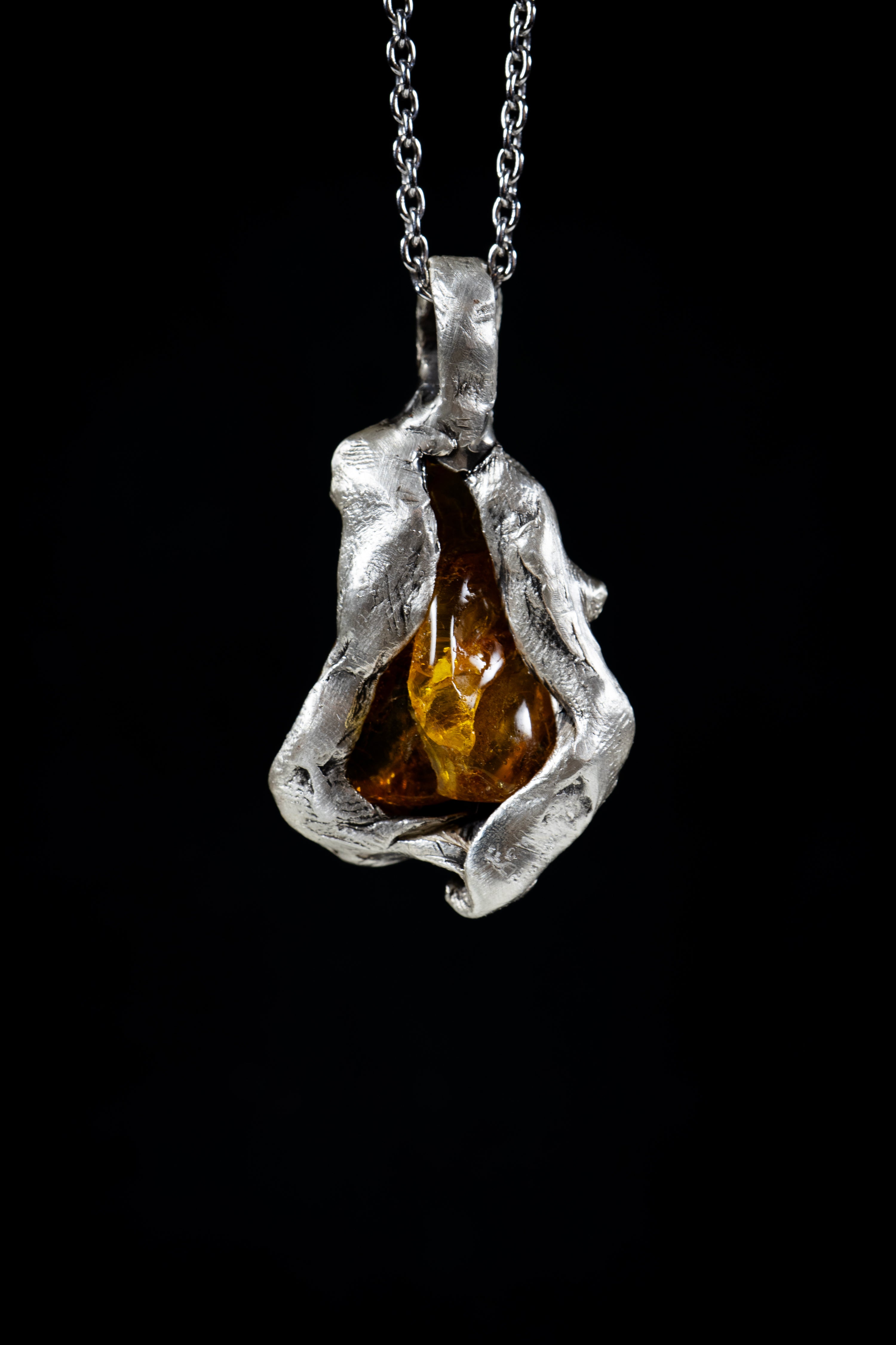Life from the Tree (Baltic Amber, Sterling Silver Pendant)