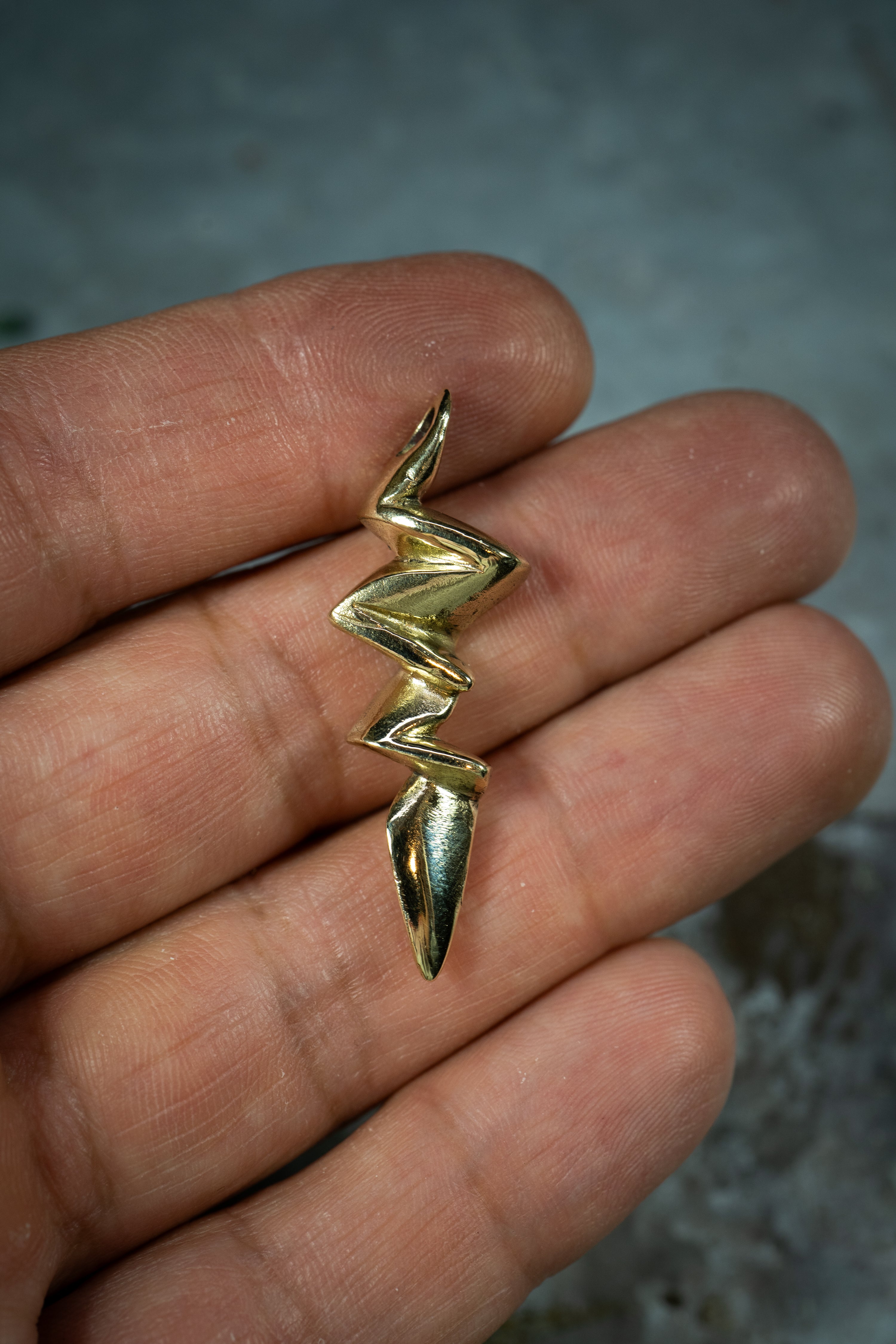 Lightning Bolt Pendant (Sterling Silver or Gold)
