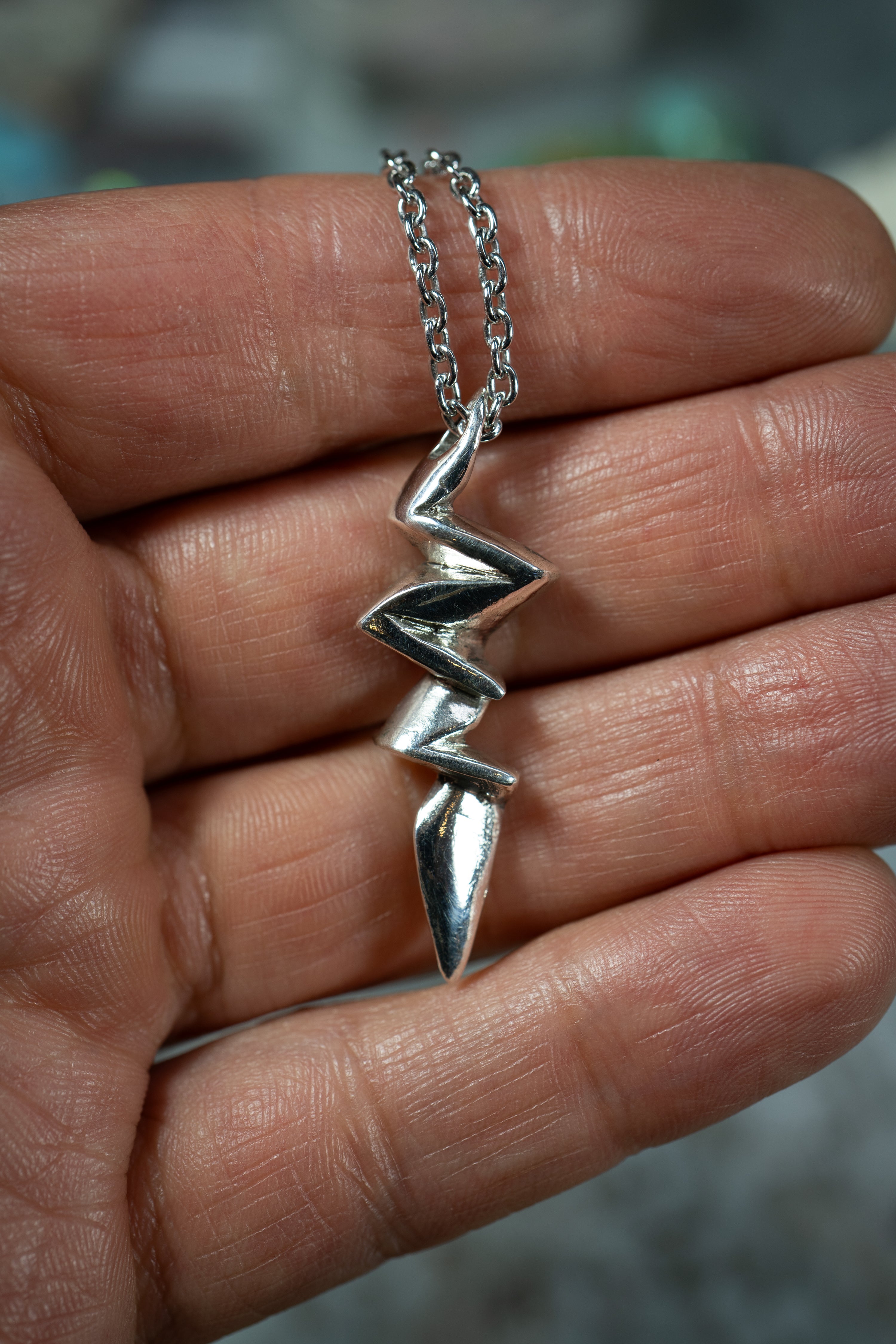 Lightning Bolt Pendant (Sterling Silver or Gold)