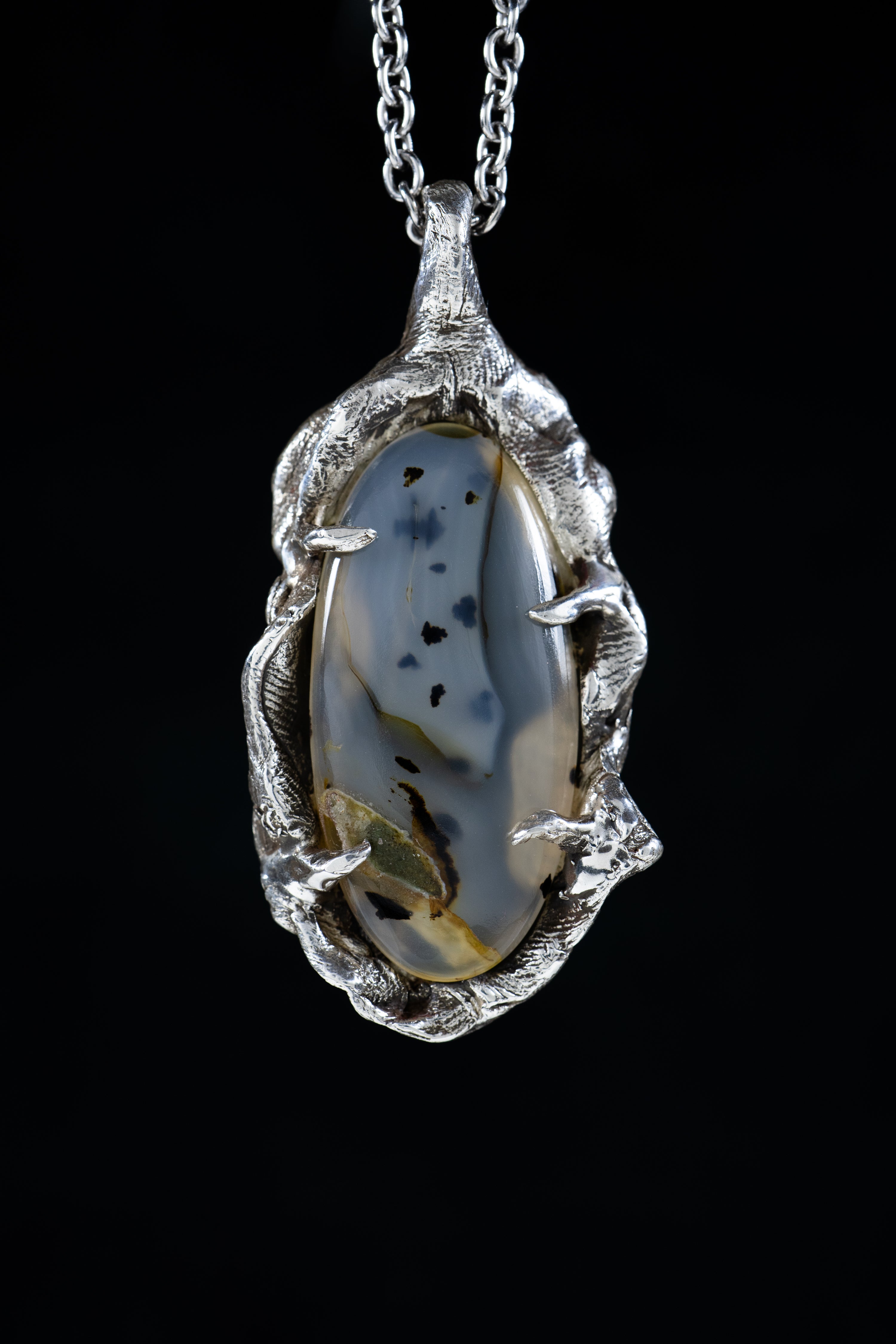 Milky Way (Montana Agate, Sterling Silver Pendant)