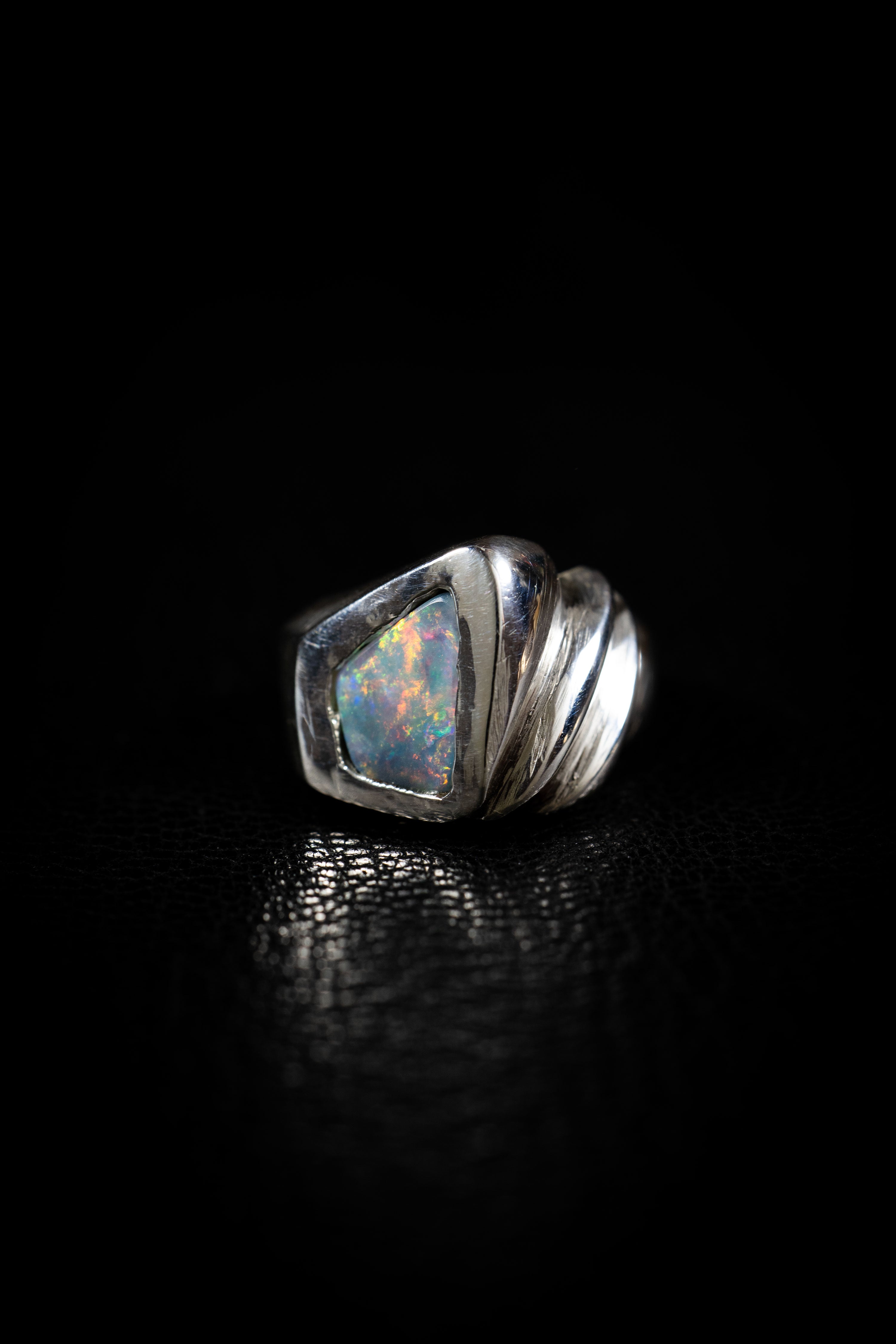 Through Dimensions (Australian Opal, Sterling Silver Ring)