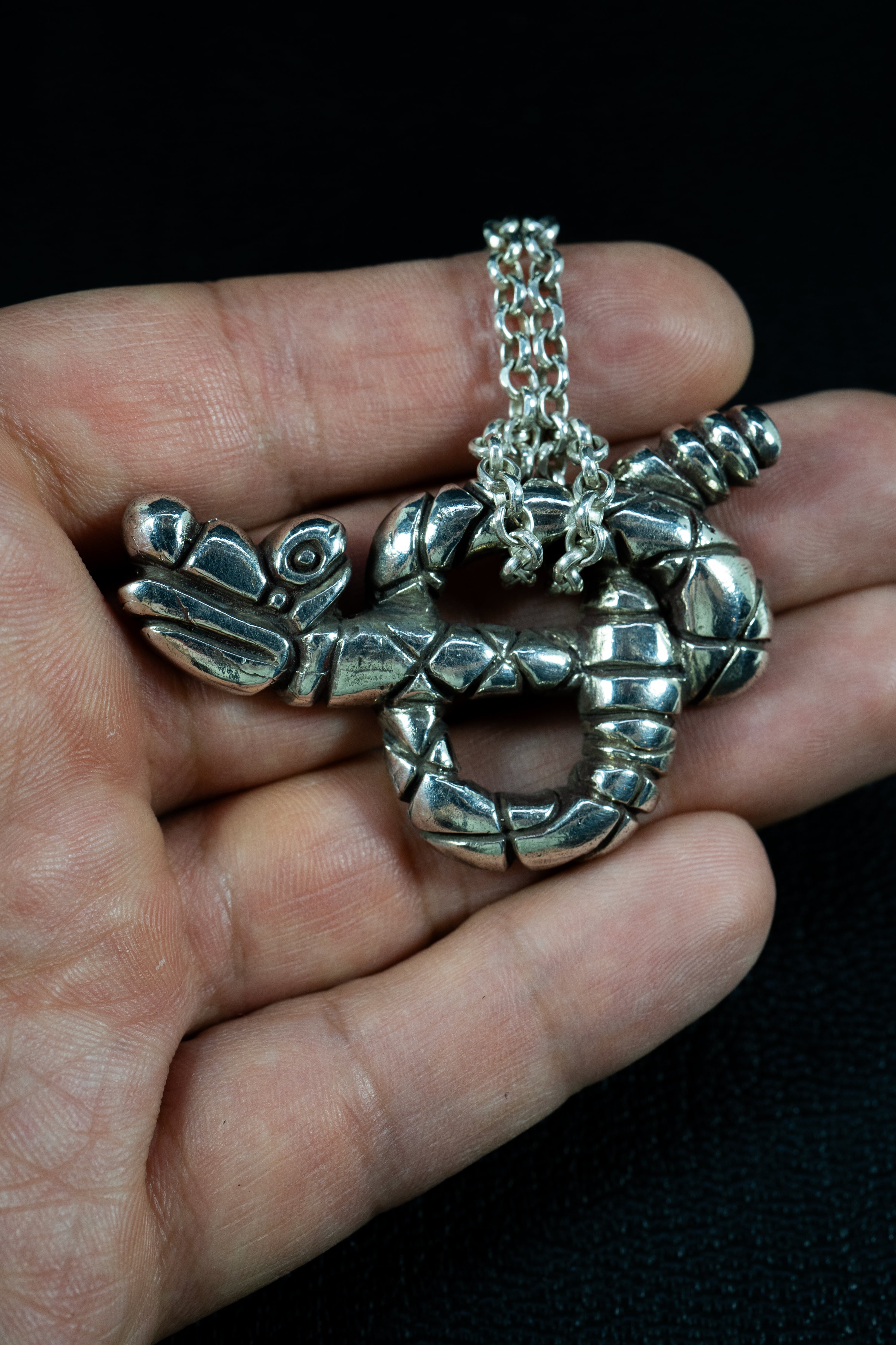 Rattlesnake Pendant (Sterling Silver or Gold)