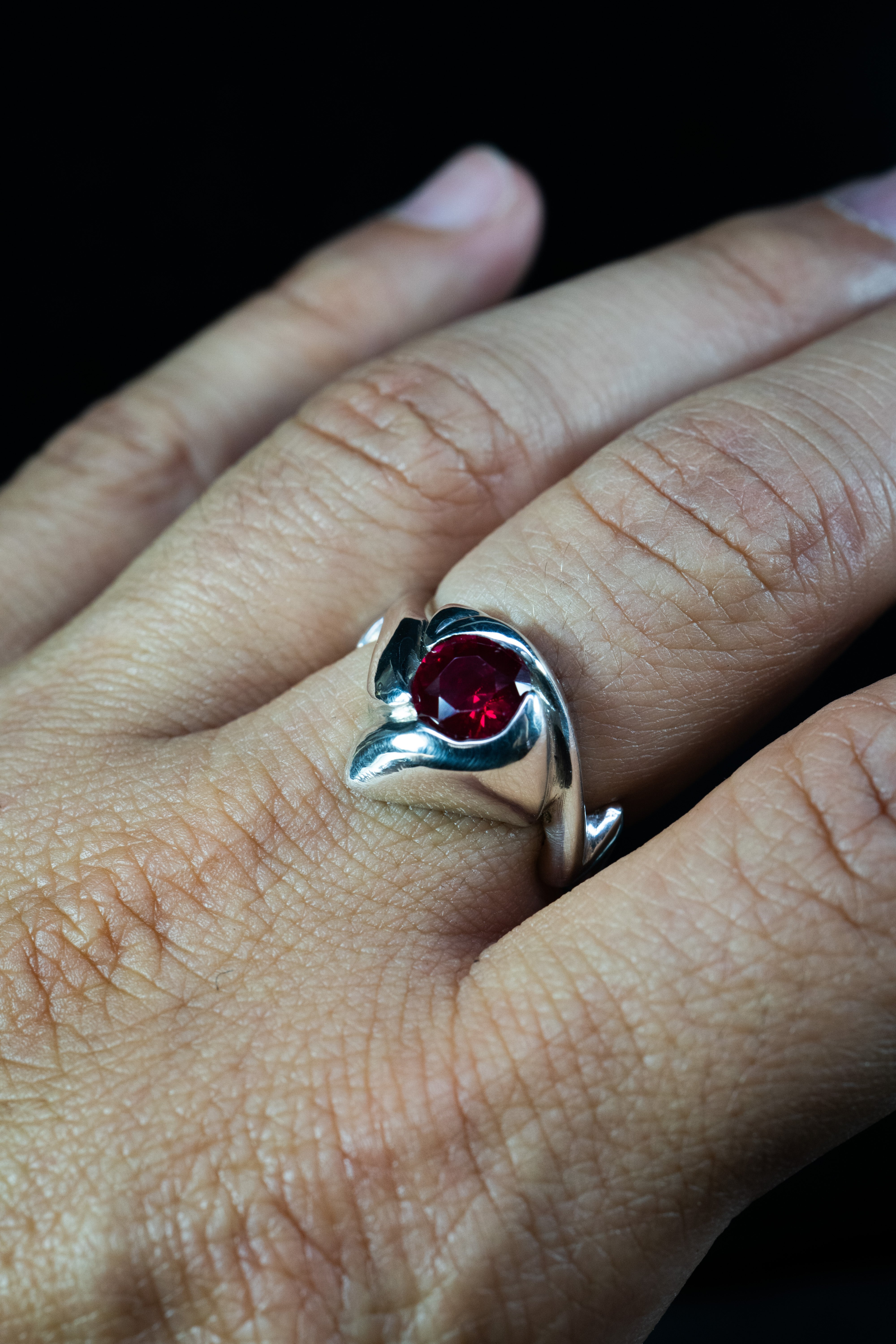 Thunder Ring (Ruby, Sterling Silver or Gold)