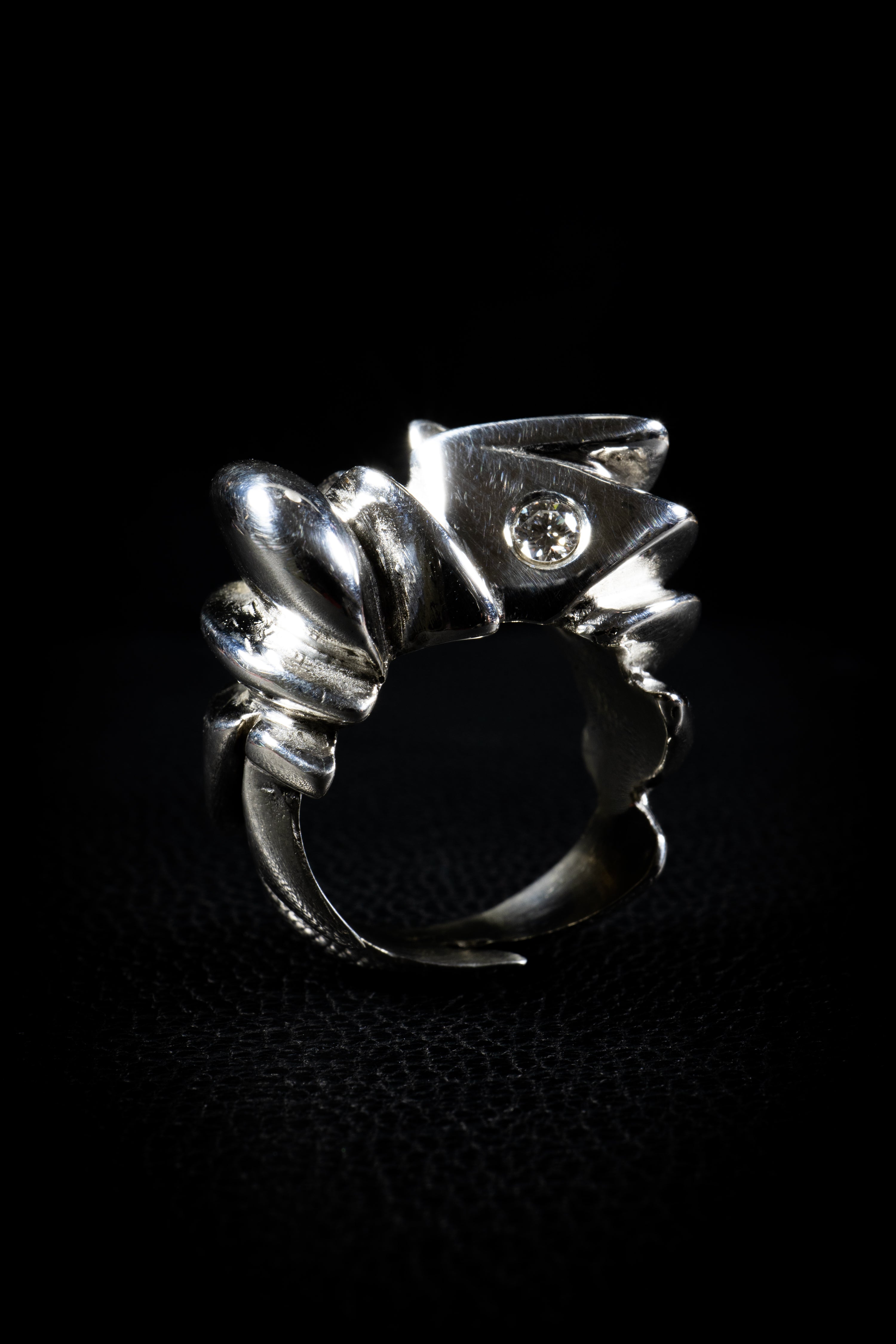Sea Born Ring (Diamond, Sterling Silver)