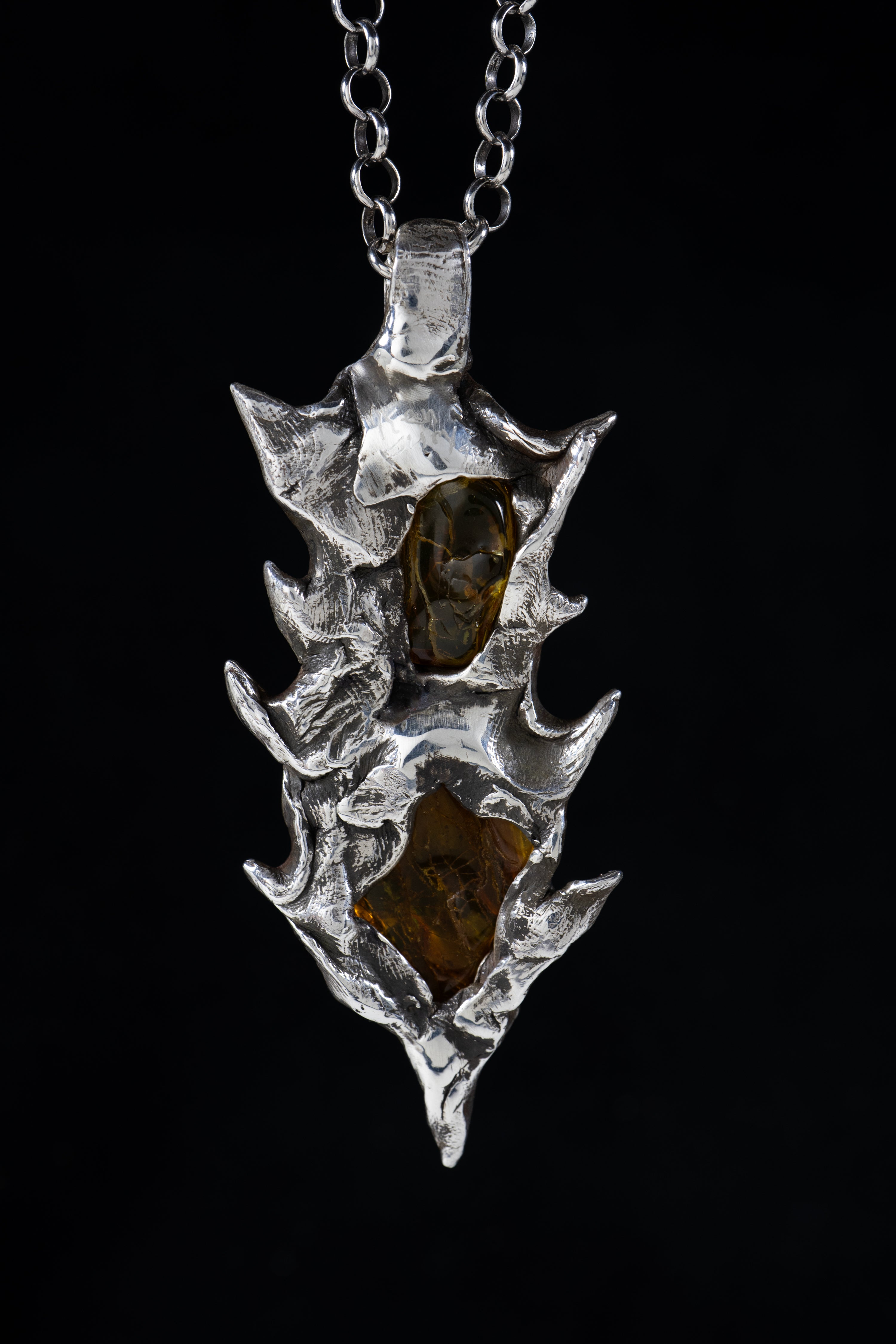 Spear of Immortality (Baltic Amber, Sterling Silver Pendant)