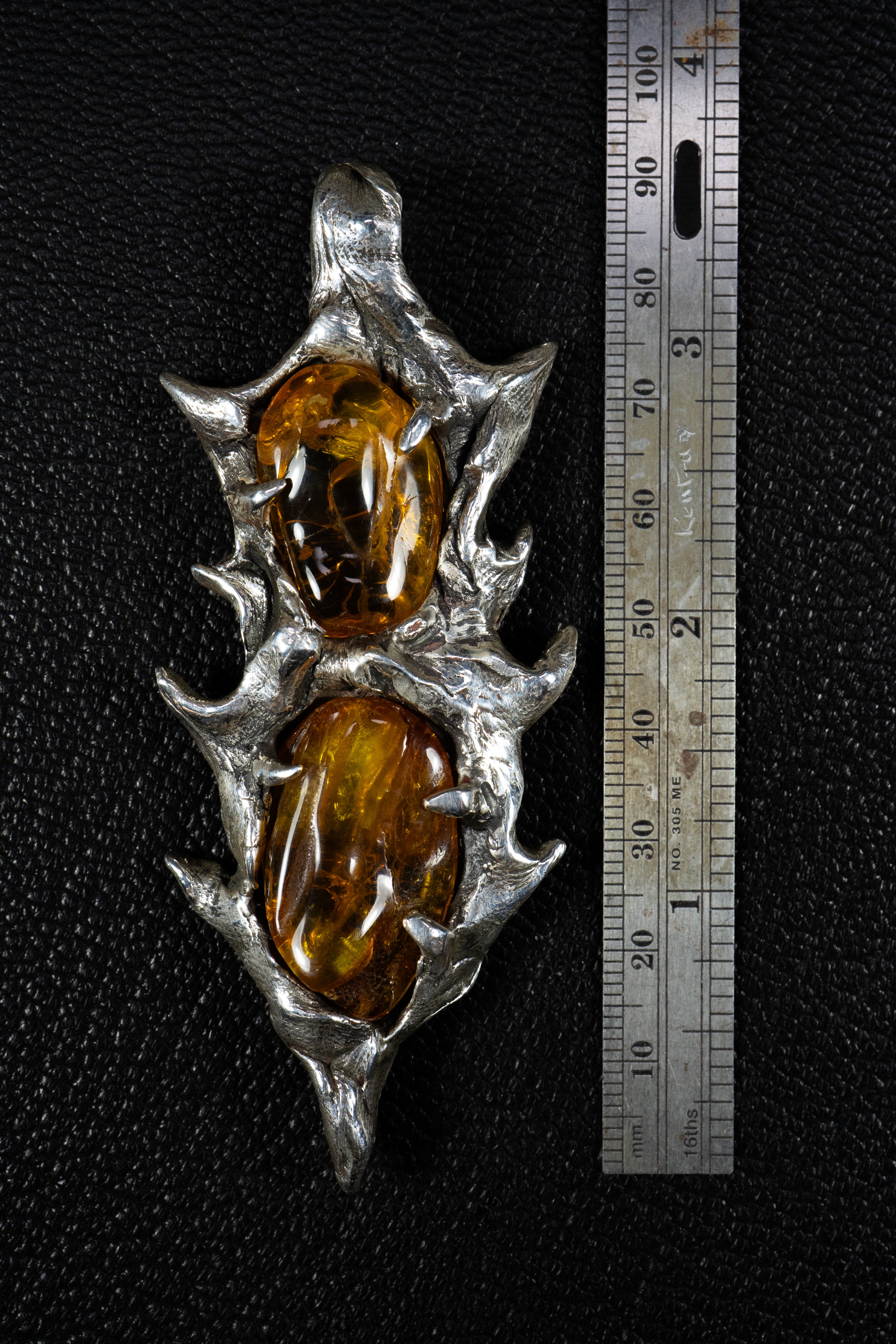 Spear of Immortality (Baltic Amber, Sterling Silver Pendant)