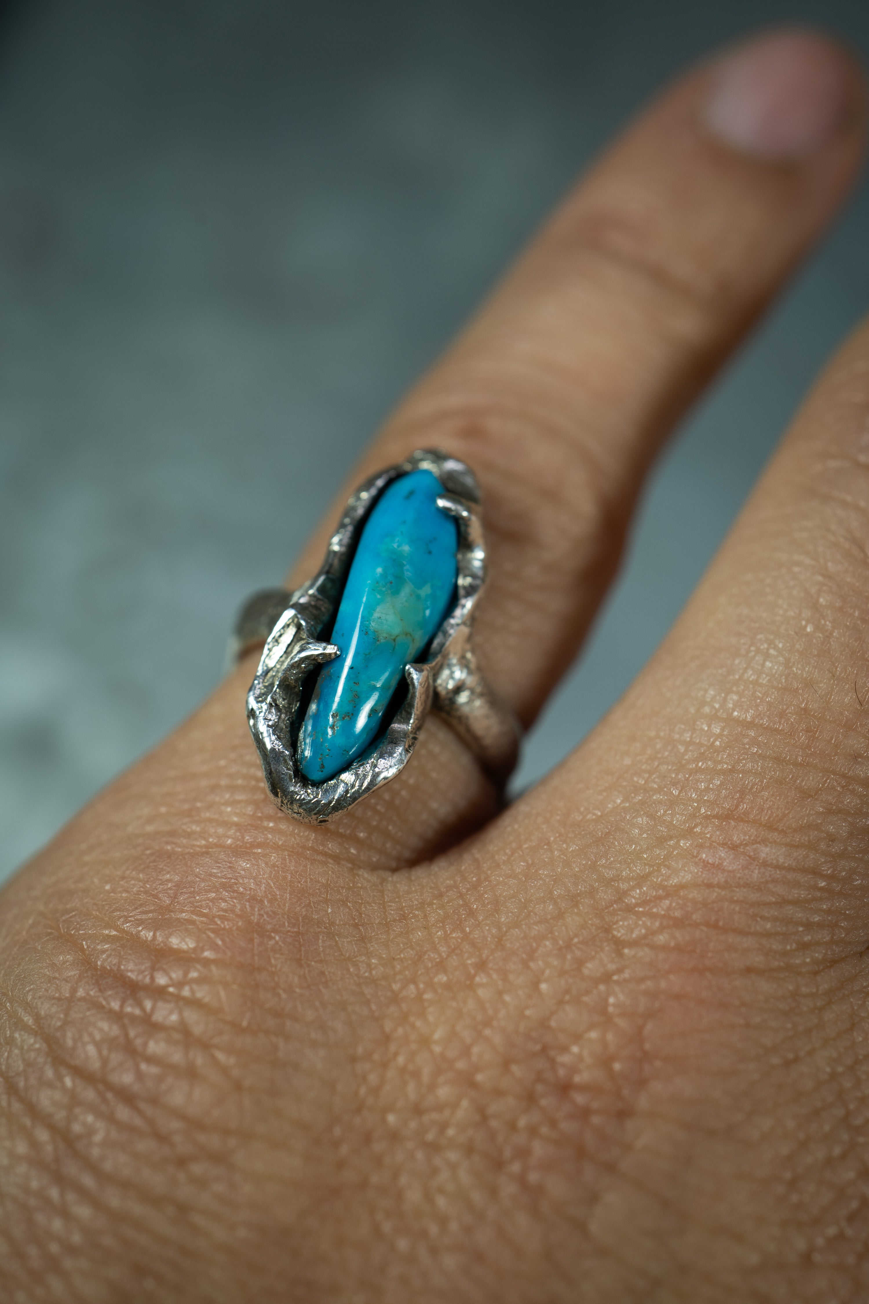 Wind (Turquoise, Sterling Silver Ring)