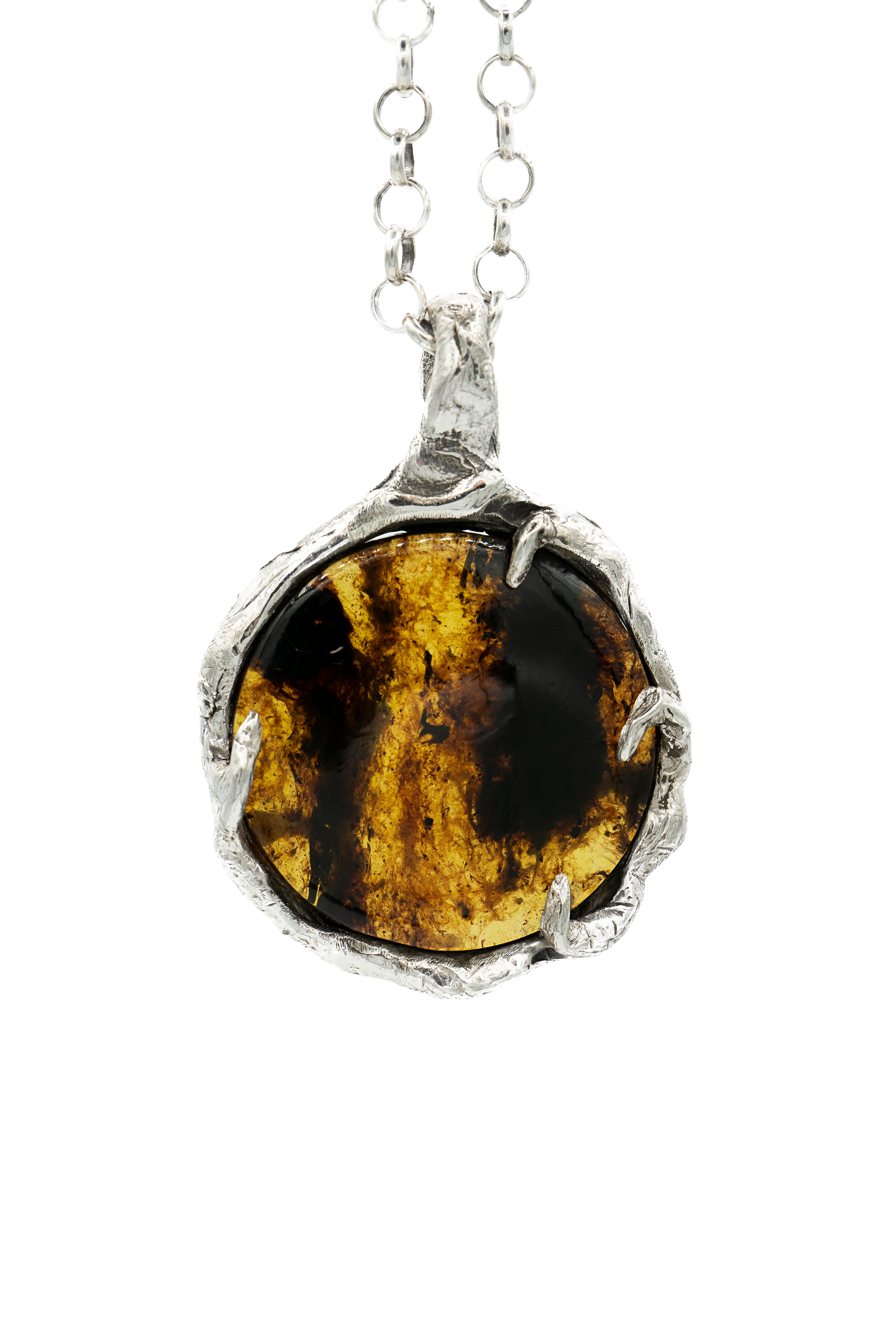 Terrestrial (Amber, Sterling Silver Pendant)