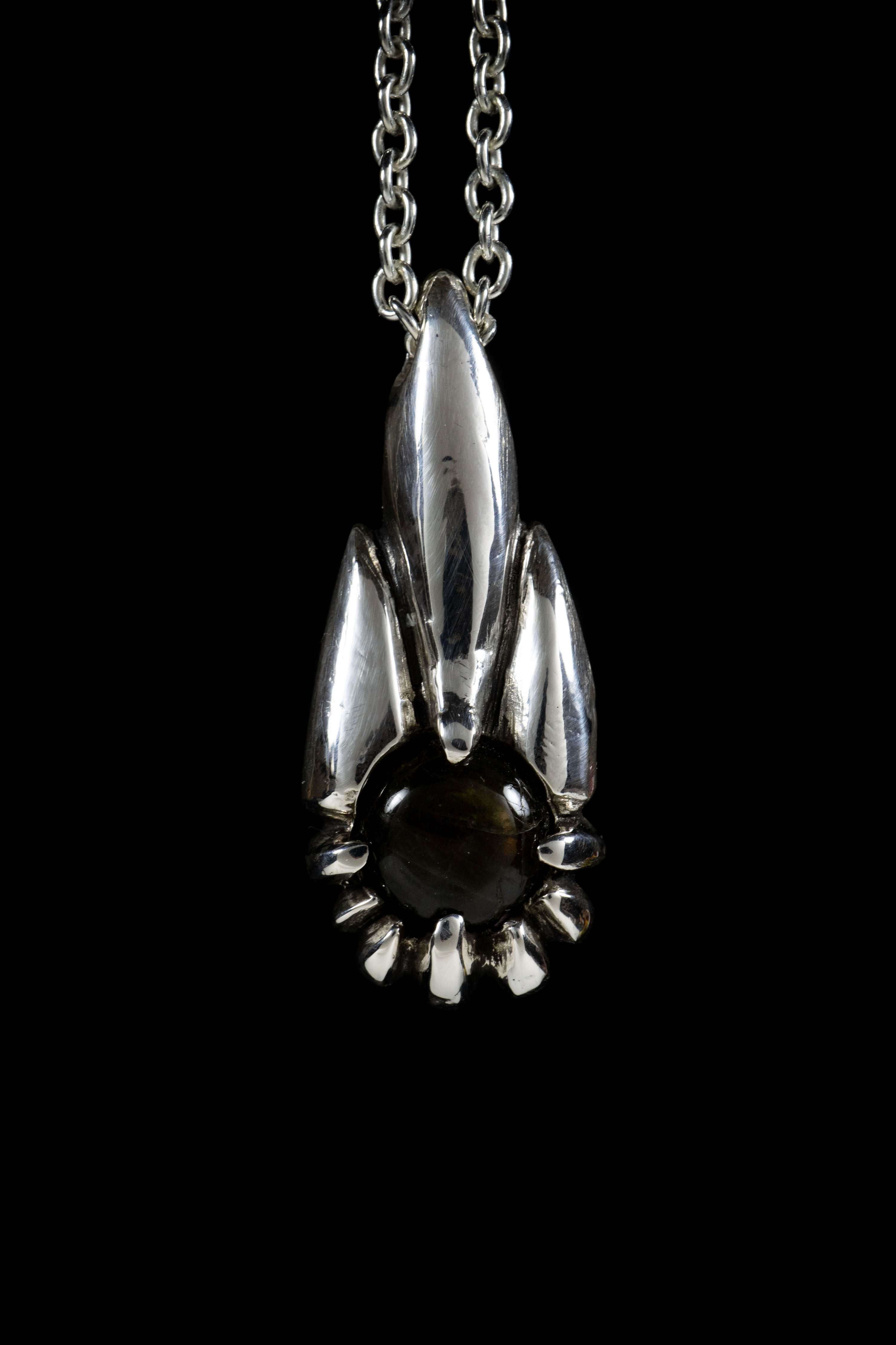 Comet (Labradorite, Sterling Silver, Gold Pendant)