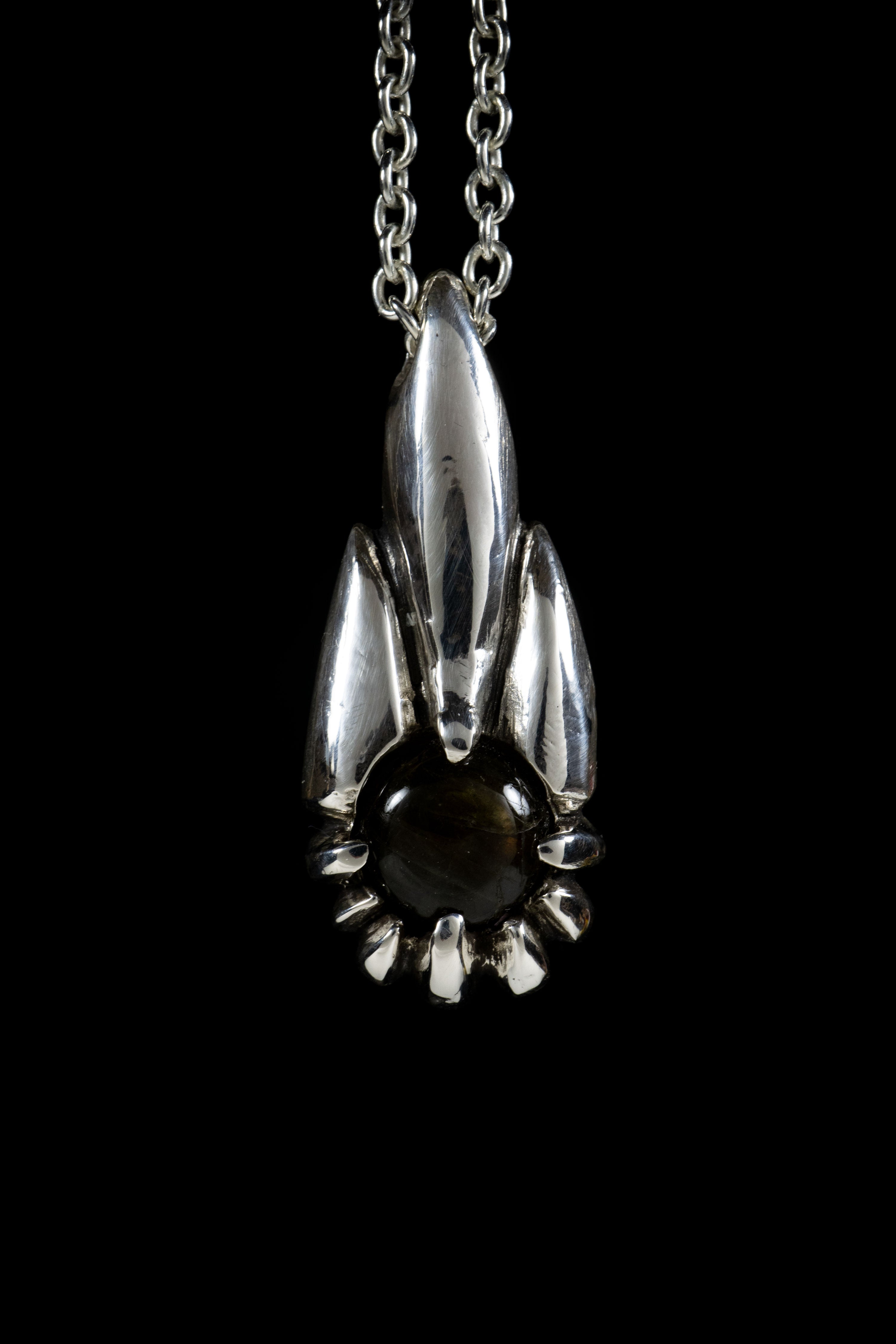 Comet Pendant (Moonstone, Labradorite, Sterling Silver or Gold)