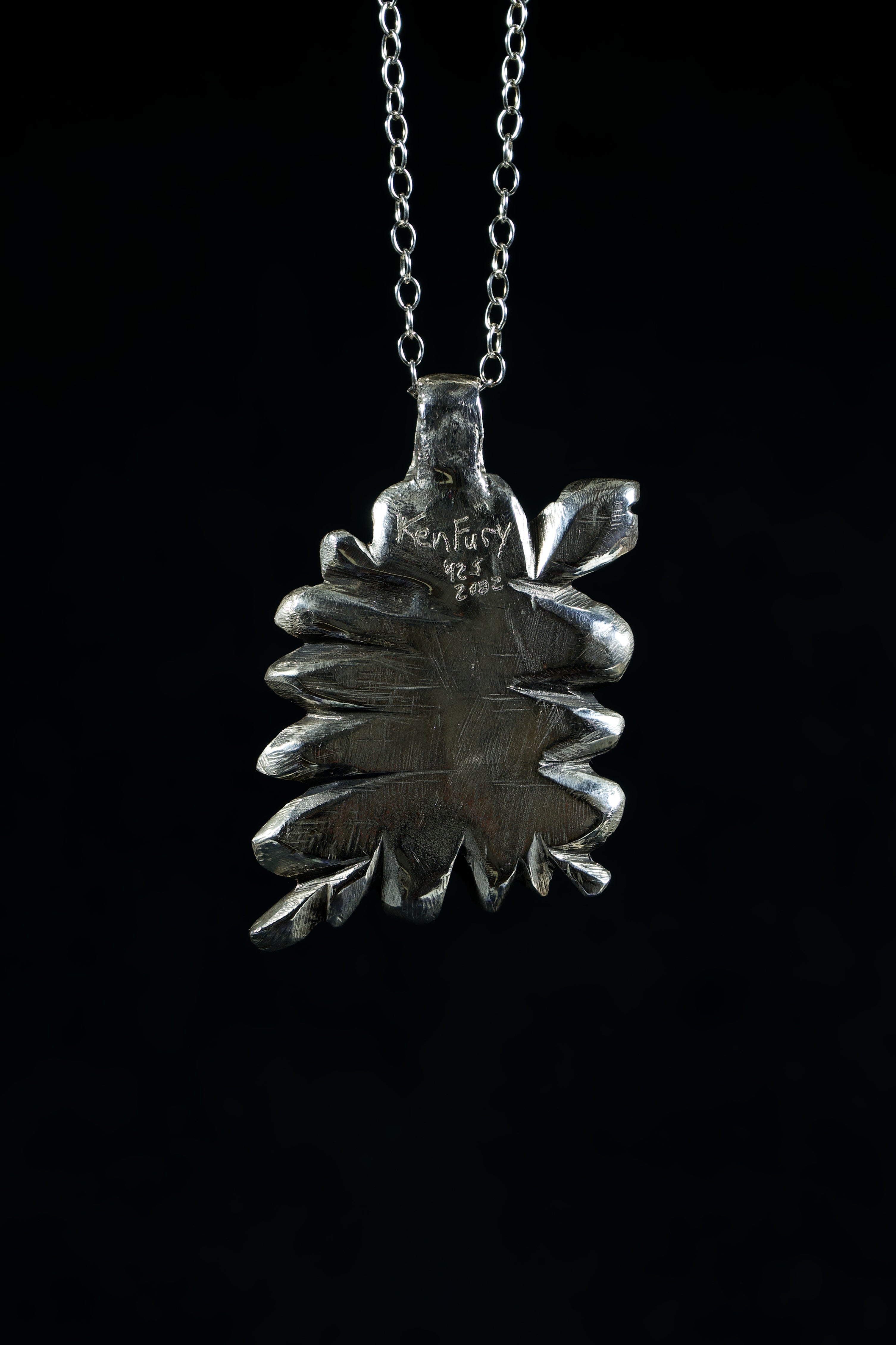 Aspen Tree (White Buffalo Turquoise, Sterling Silver Pendant)
