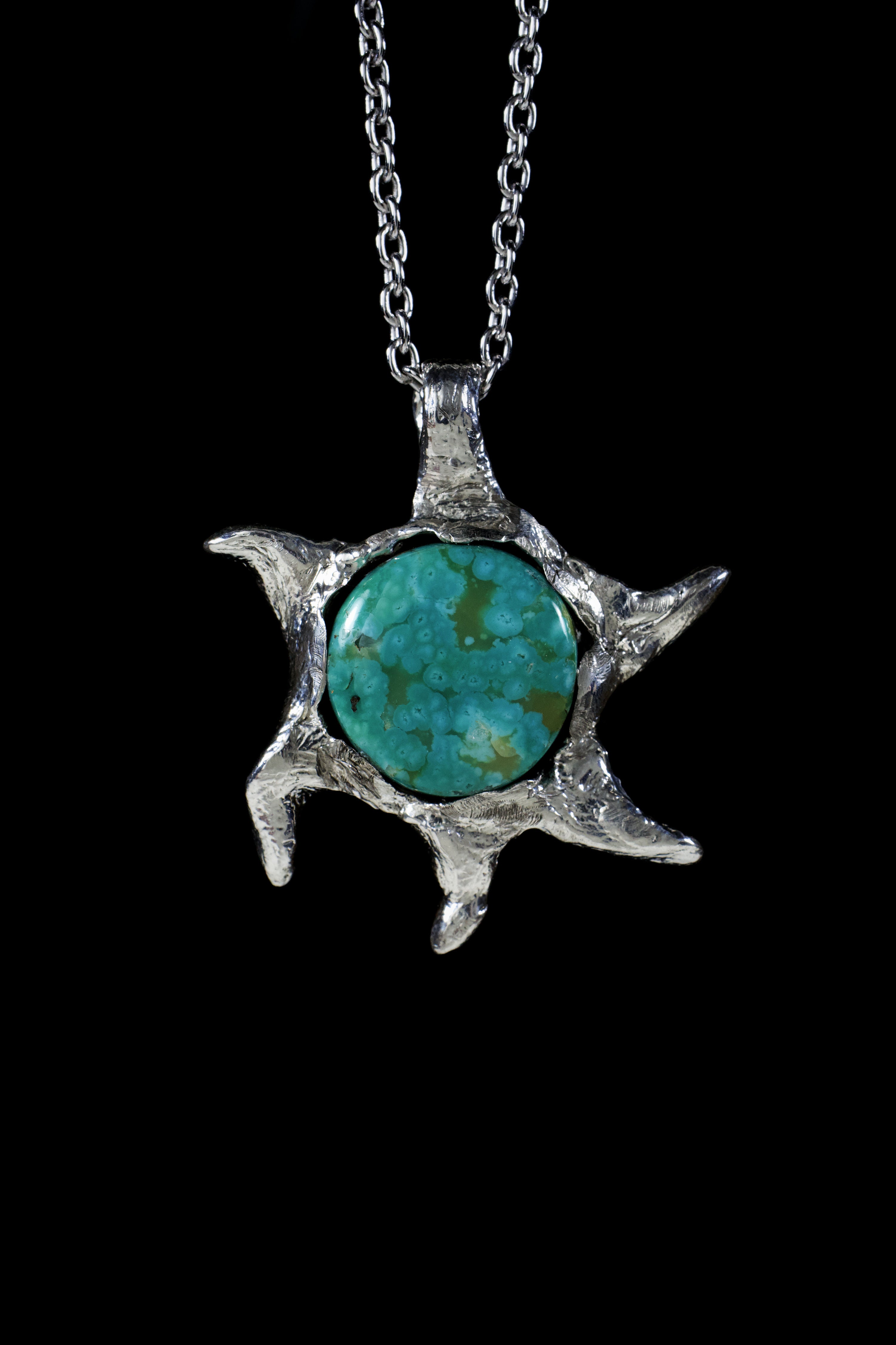 Galaxy (Manassa Turquoise, Sterling Silver Pendant)