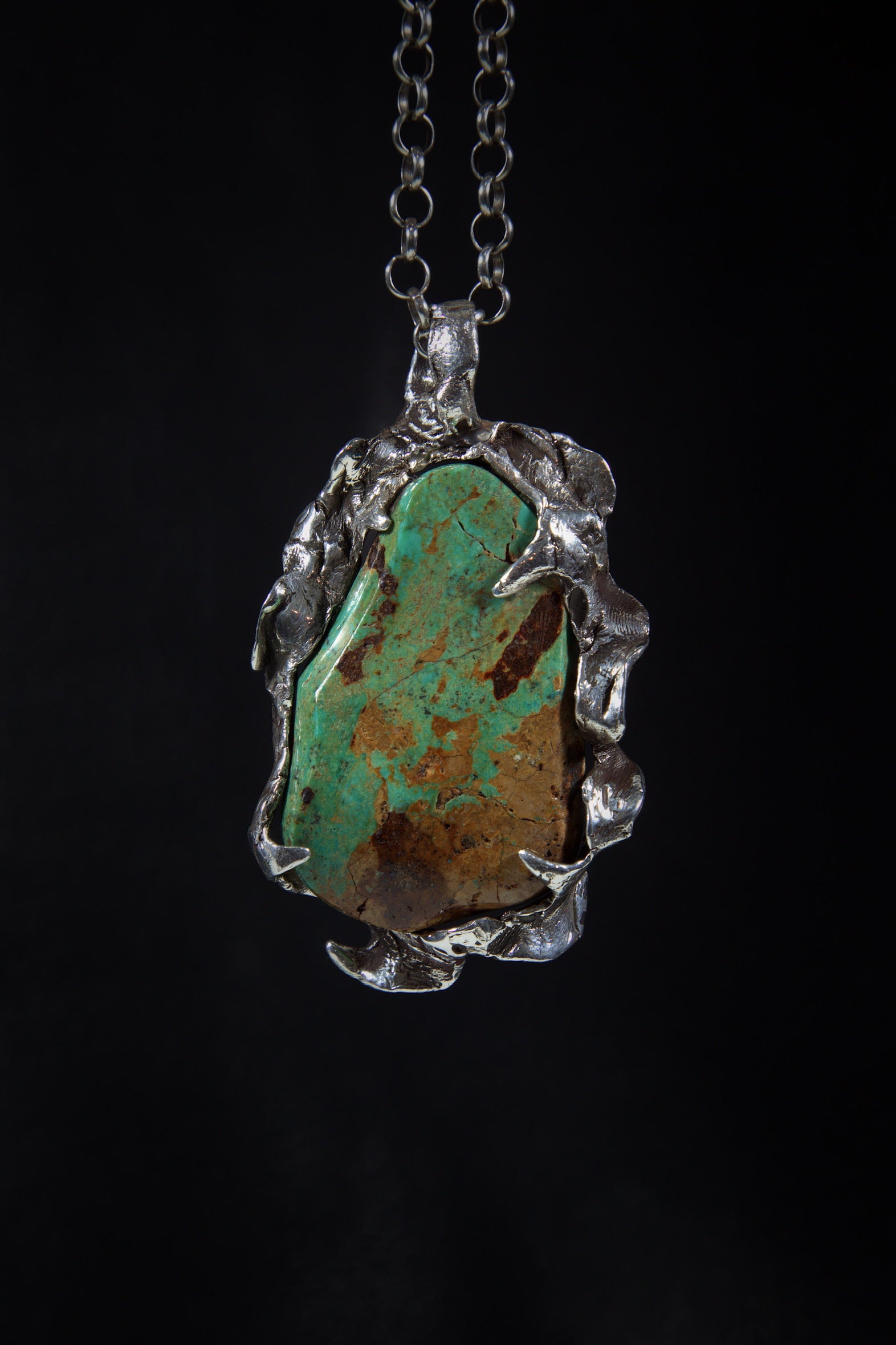 View from the Sky (Manassa Turquoise, Sterling Silver Pendant)