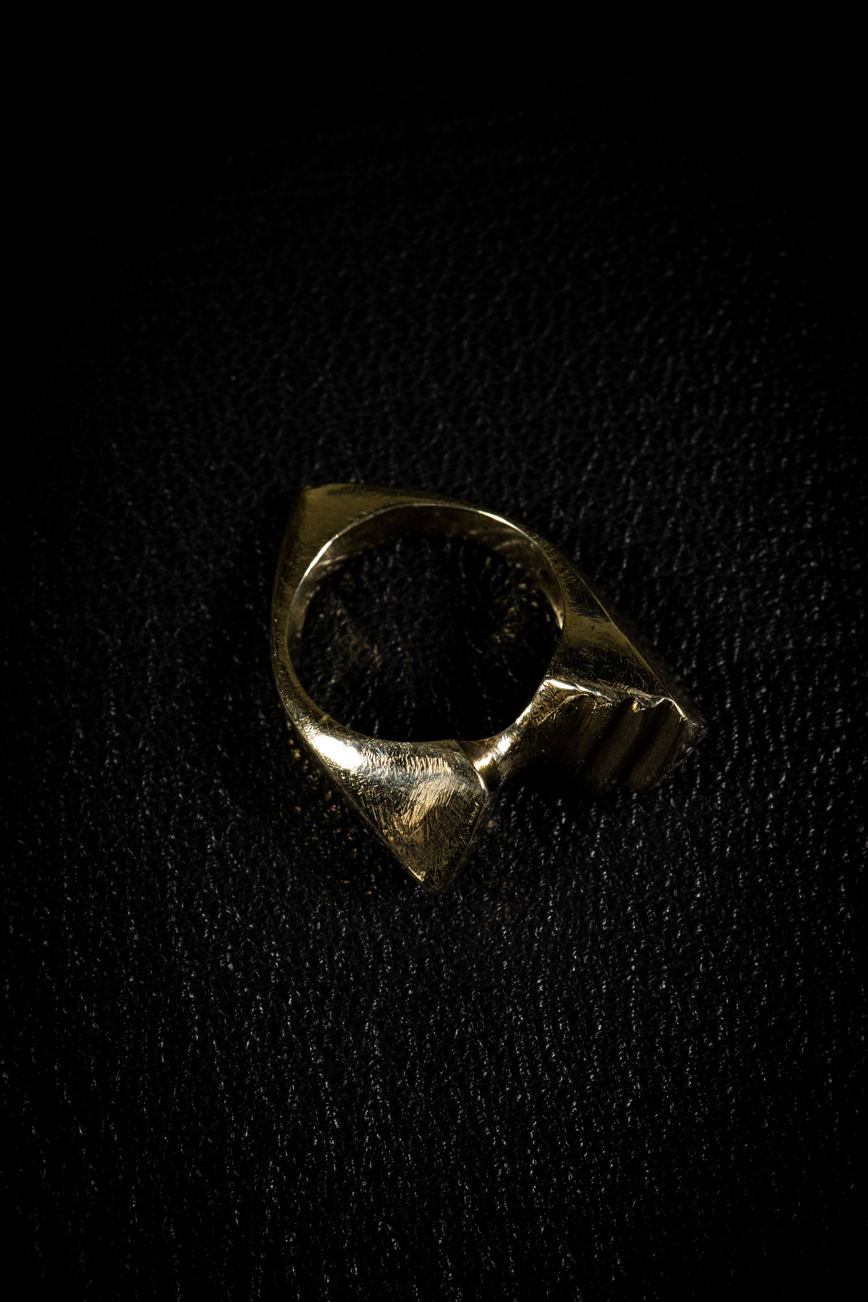 Pyramid (10K Solid Yellow Gold, Emerald/Diamond Ring)