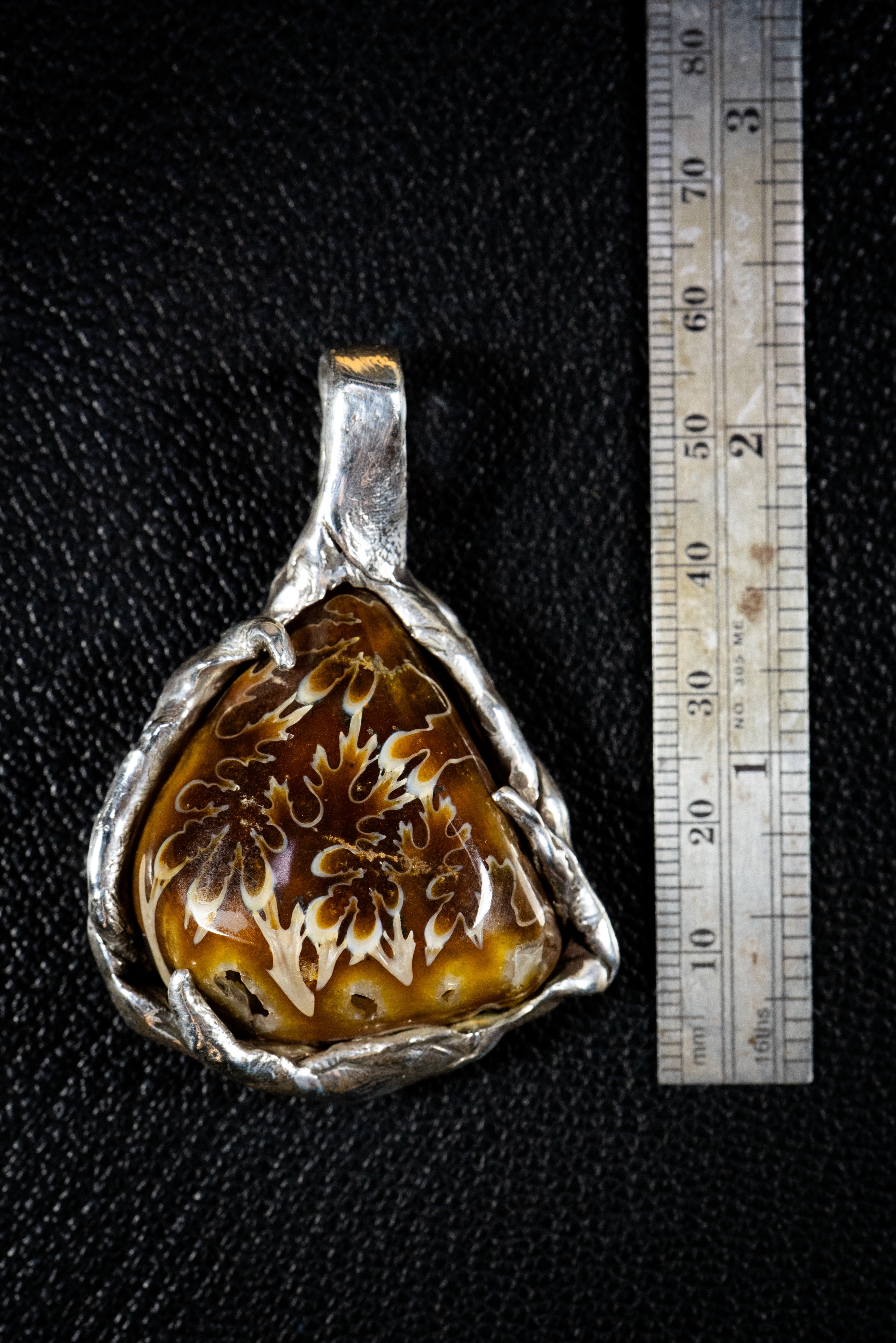 Ammonite Crystal Chambers (Ammonite, Sterling Silver Pendant)