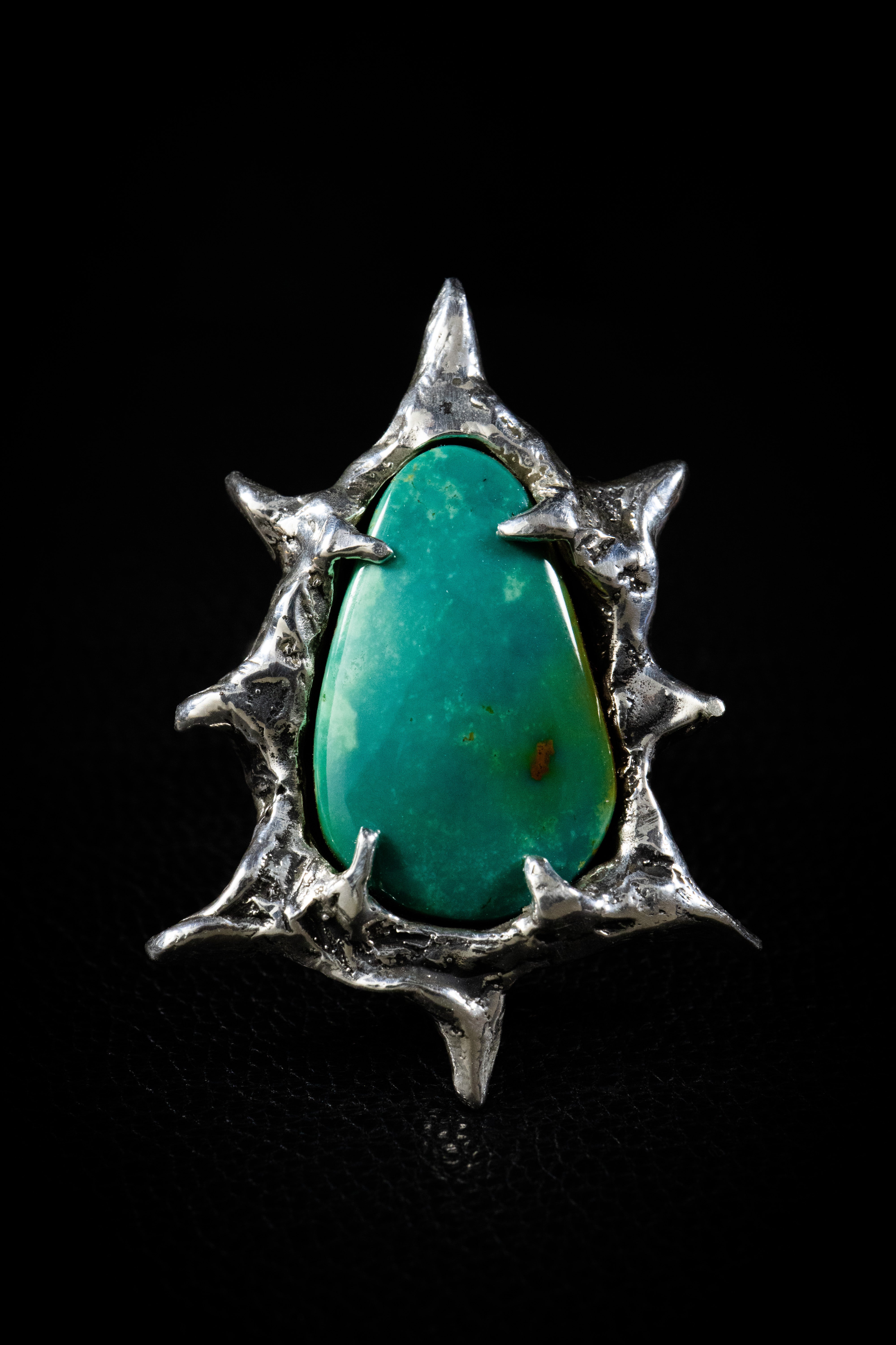 Genesis II (Tyrone Turquoise, Sterling Silver Ring)