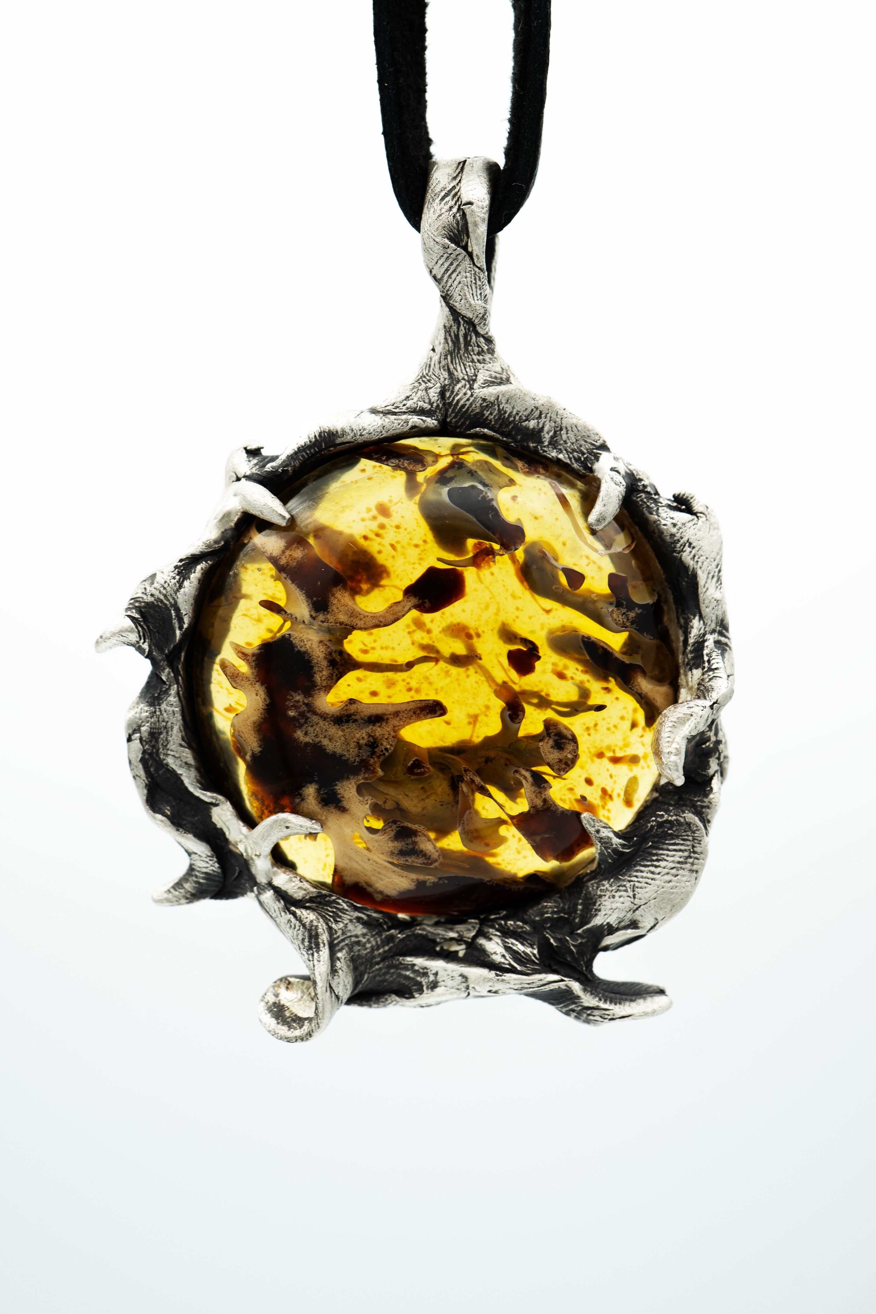 Amber Wave (Amber, Sterling Silver Pendant)