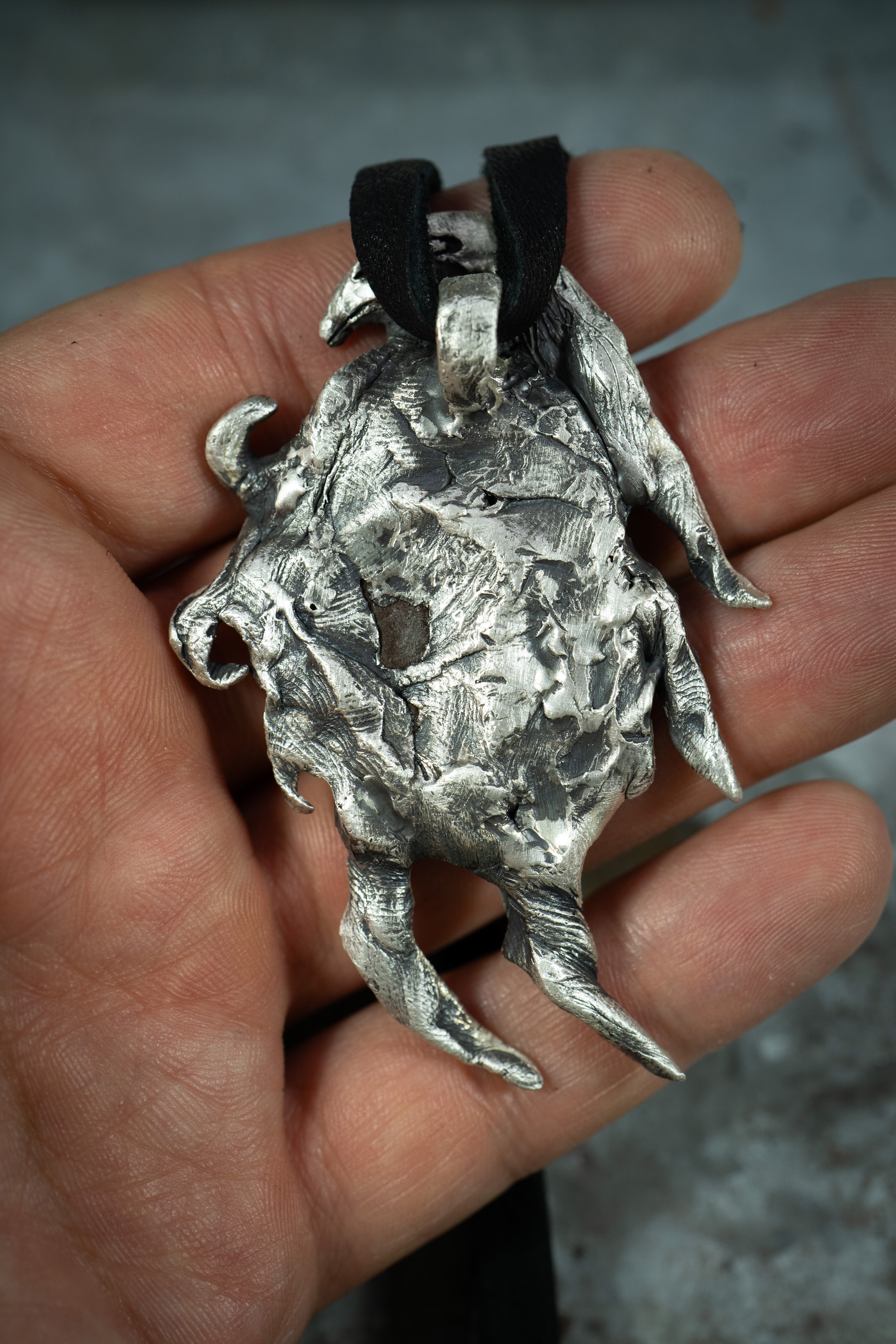 Human to Eagle (Manassa Turquoise, Sterling Silver Pendant)