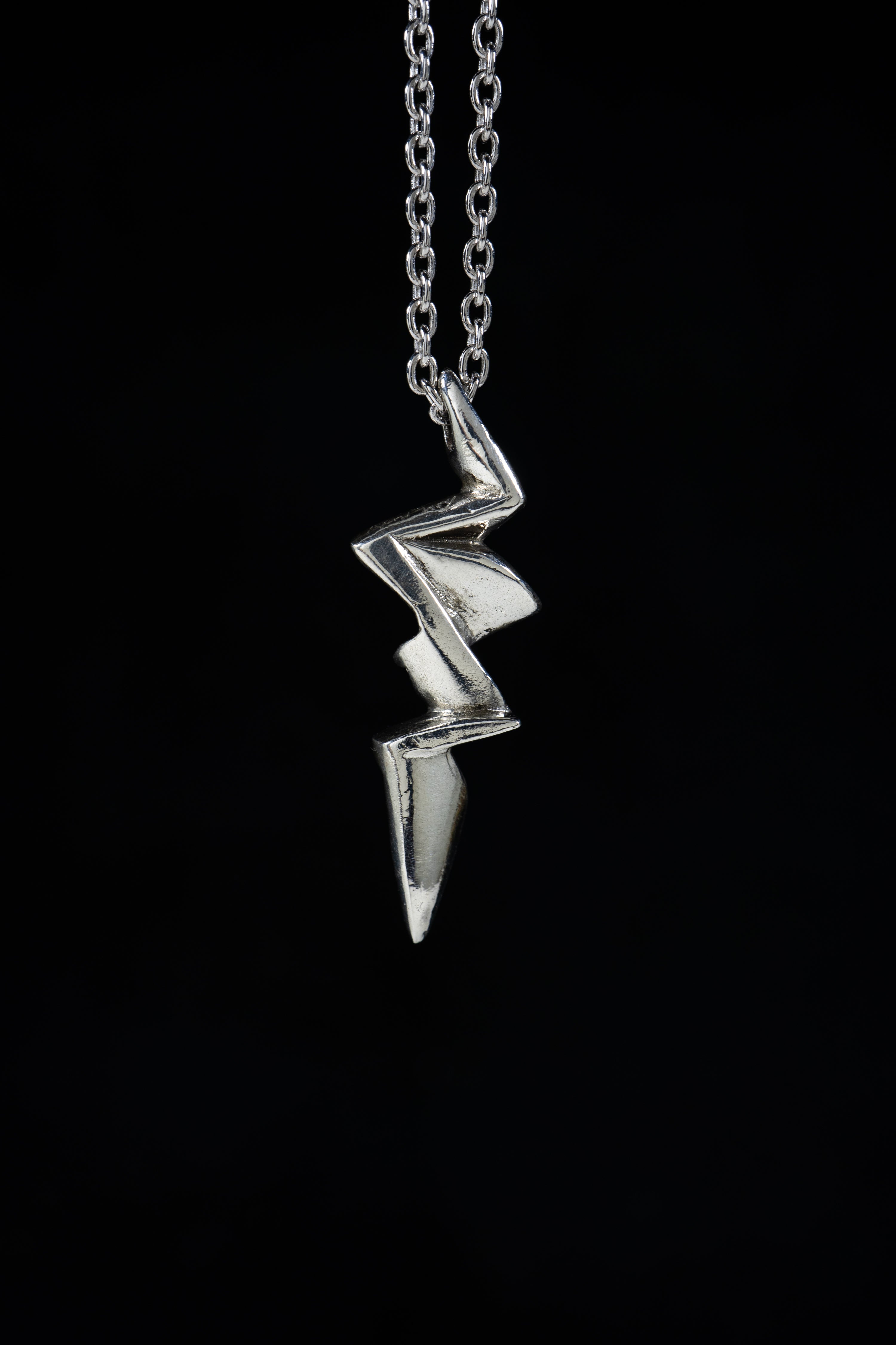 Lightning Bolt (Sterling Silver, Gold Pendant)