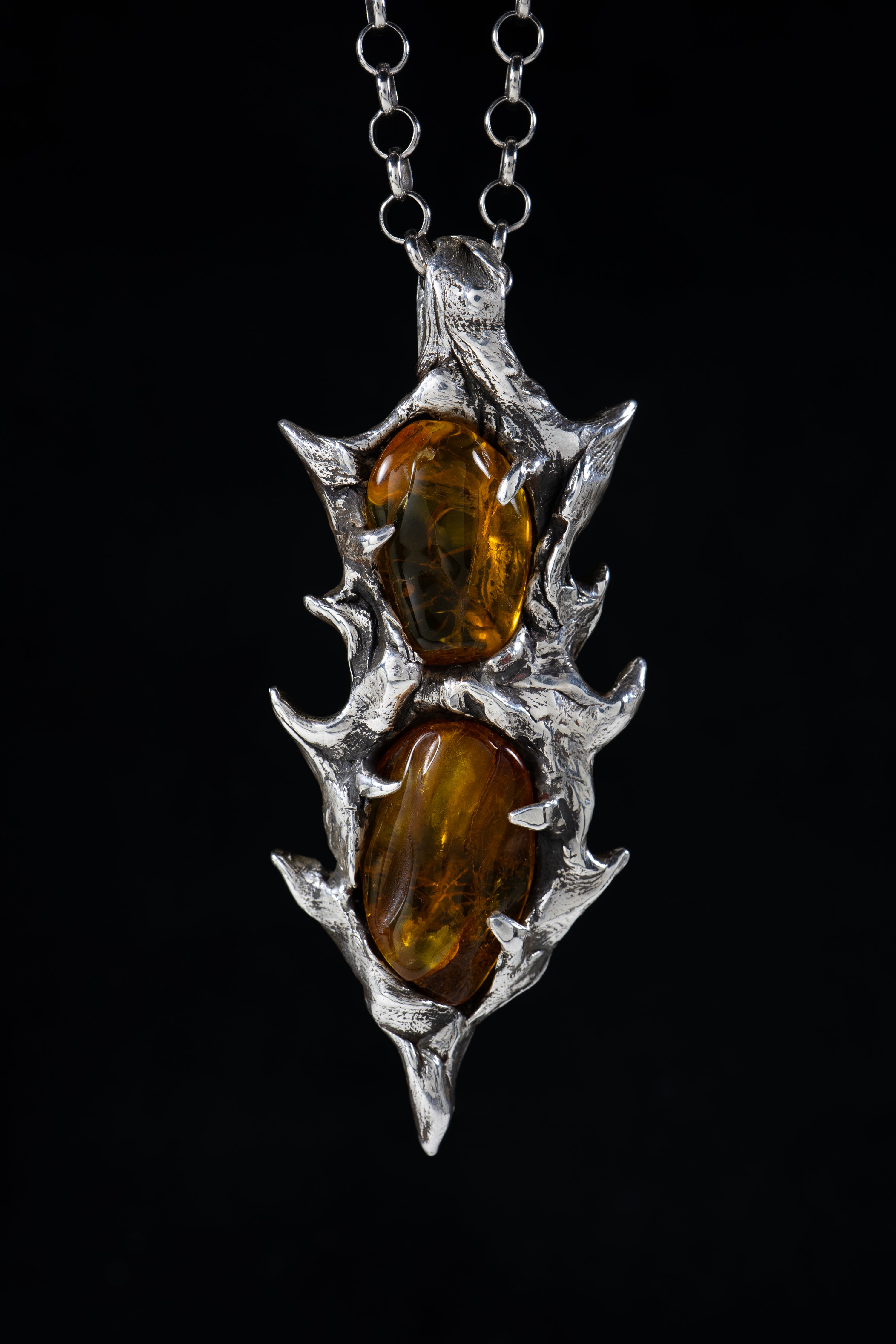 Spear of Immortality (Baltic Amber, Sterling Silver Pendant)