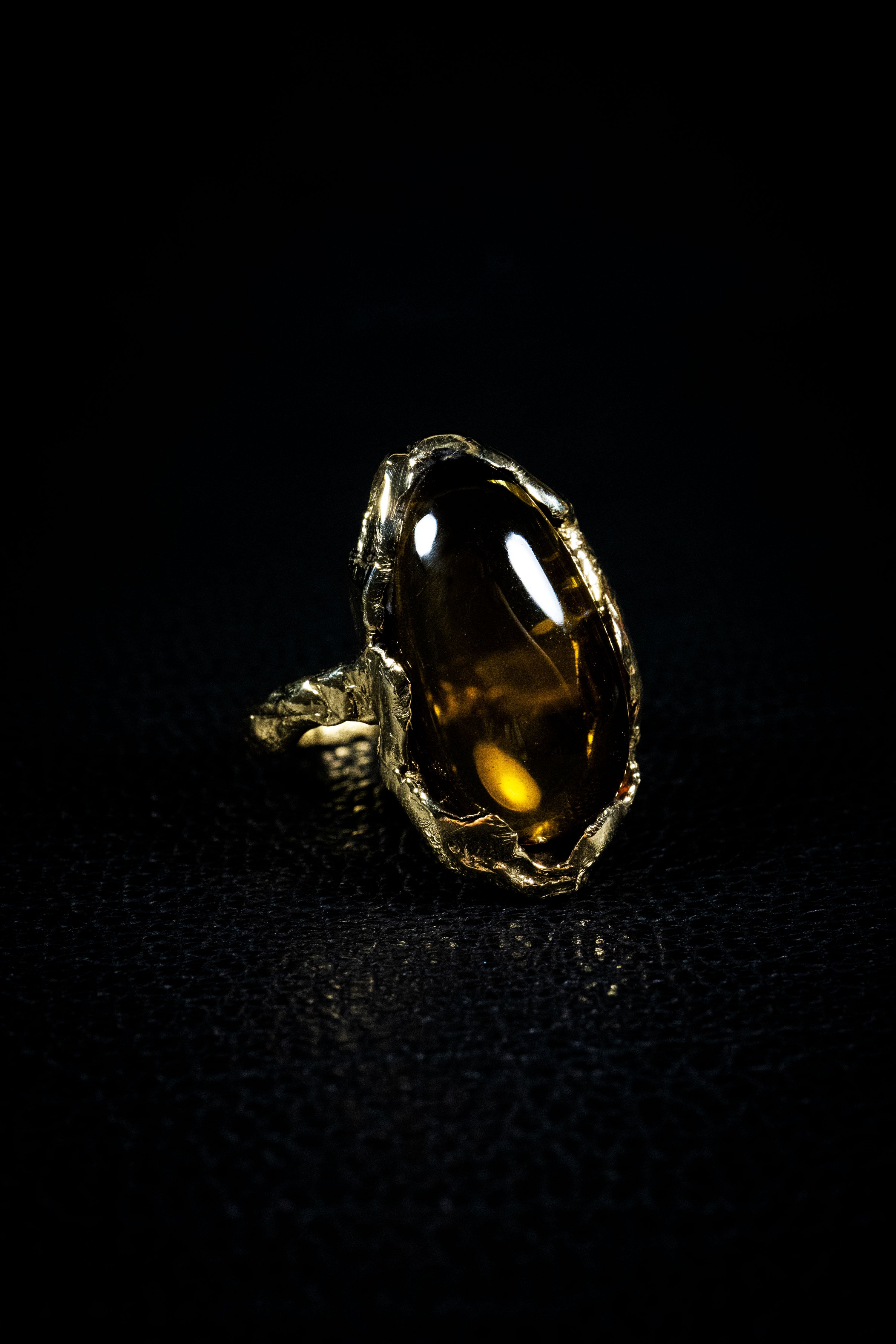 Ring of the Sun (Genuine Honey Citrine, 10K Yellow Gold Ring)