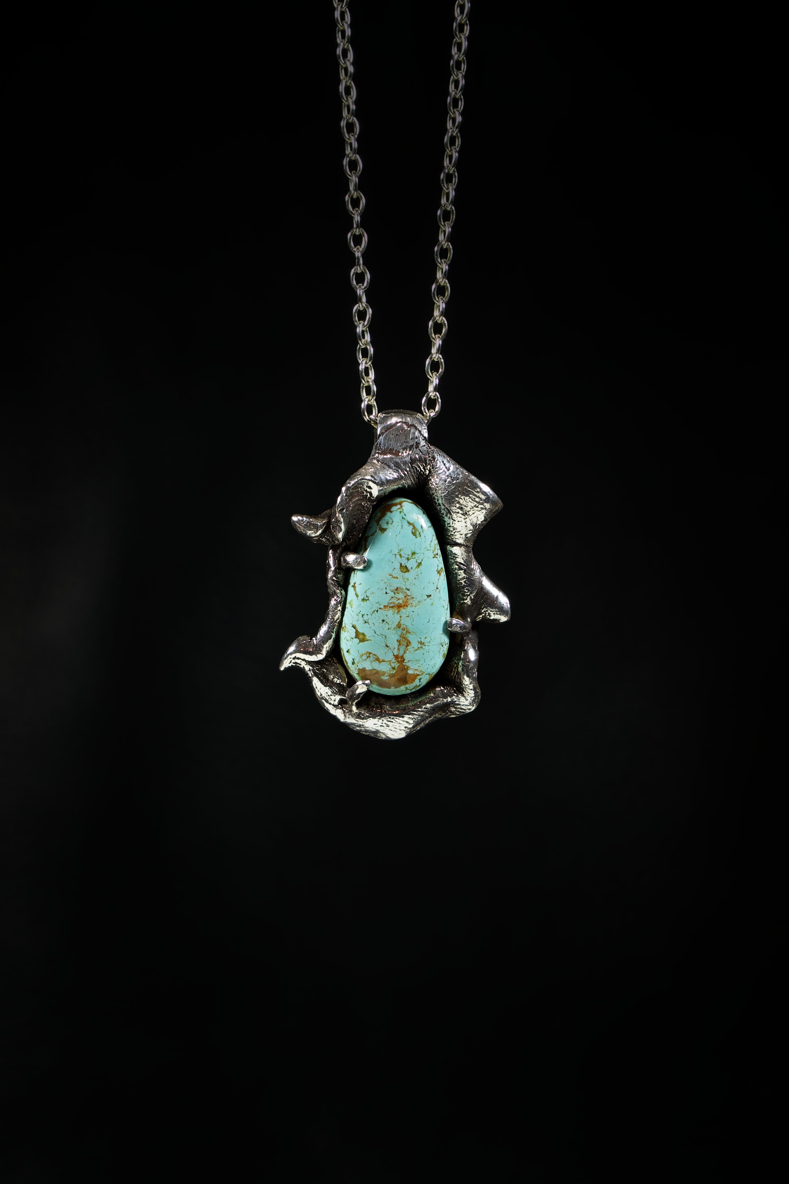 Wave (Manassa Turquoise, Sterling Silver Pendant)