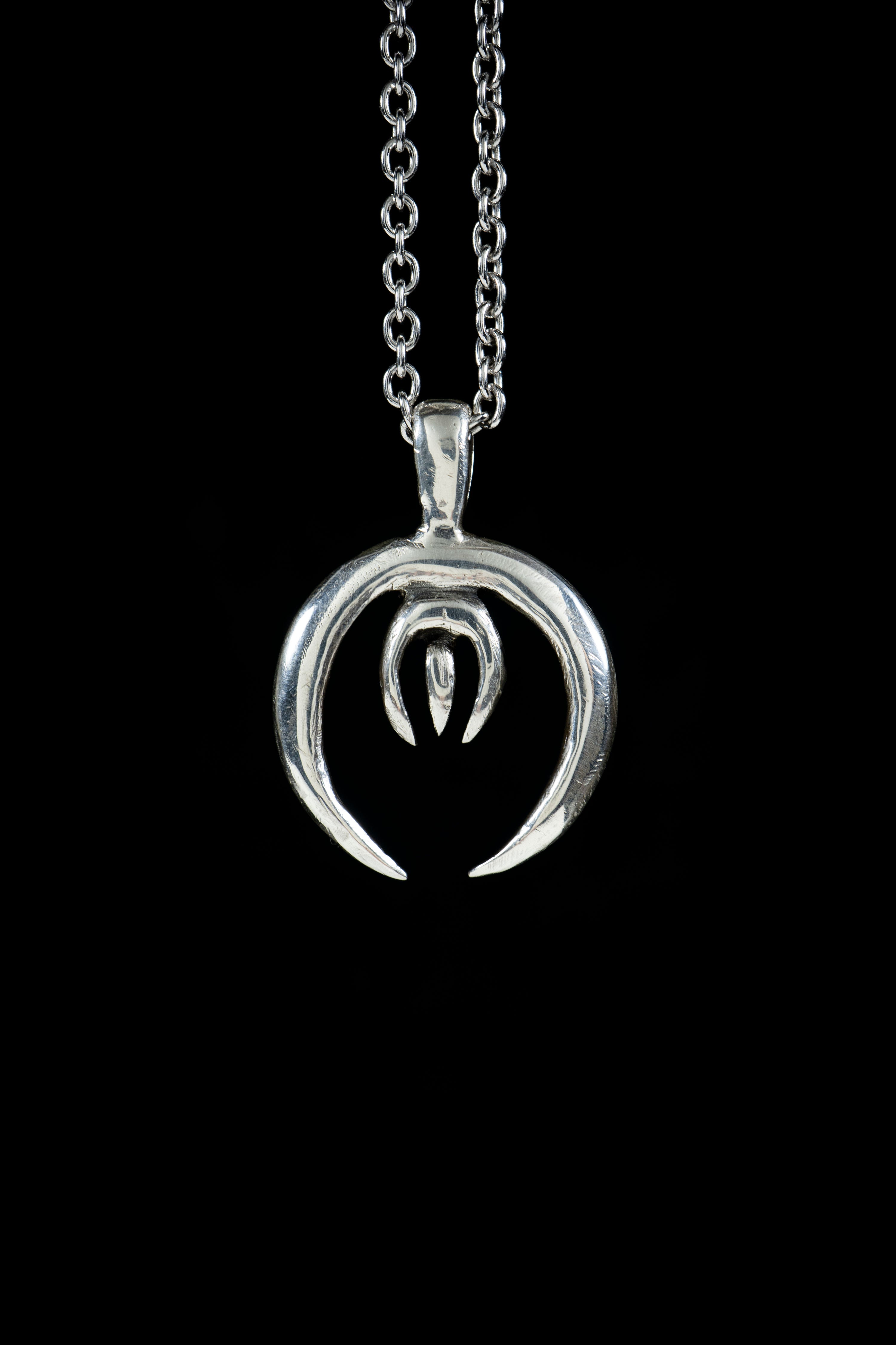 Crescent (Sterling Silver, Gold Pendant)