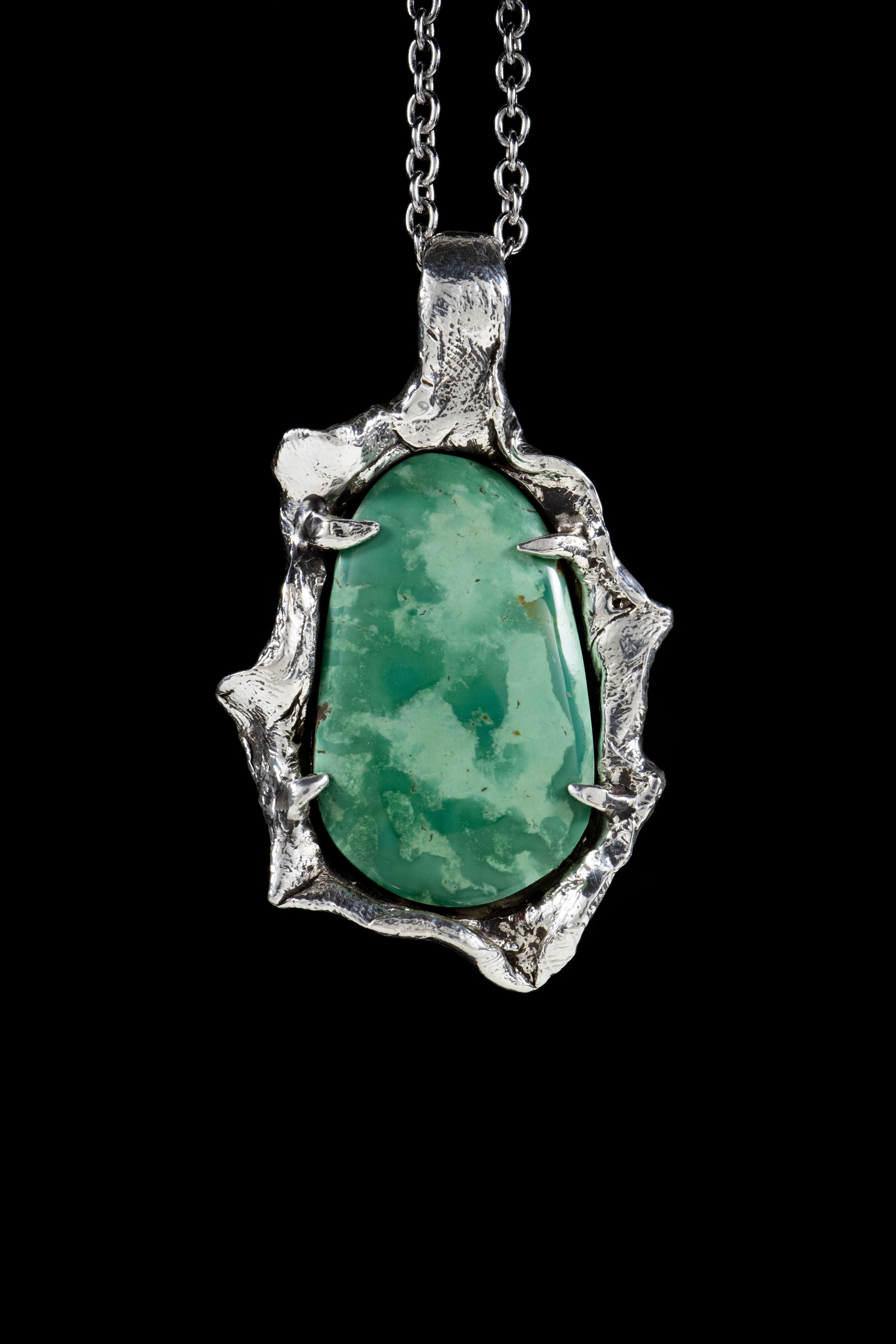 Tree Spirit (Manassa Turquoise, Sterling Silver Pendant)