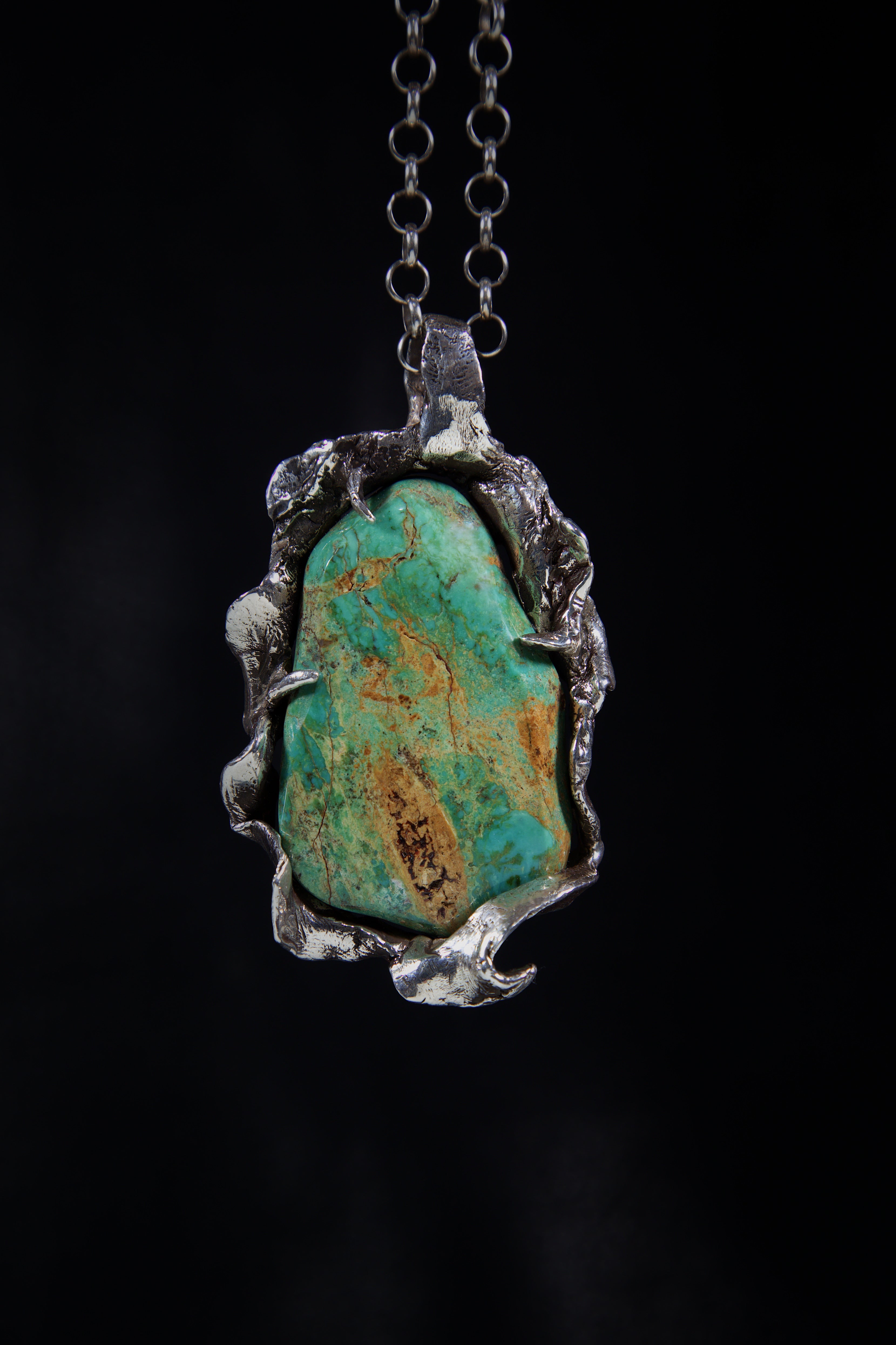 View from the Sky (Manassa Turquoise, Sterling Silver Pendant)