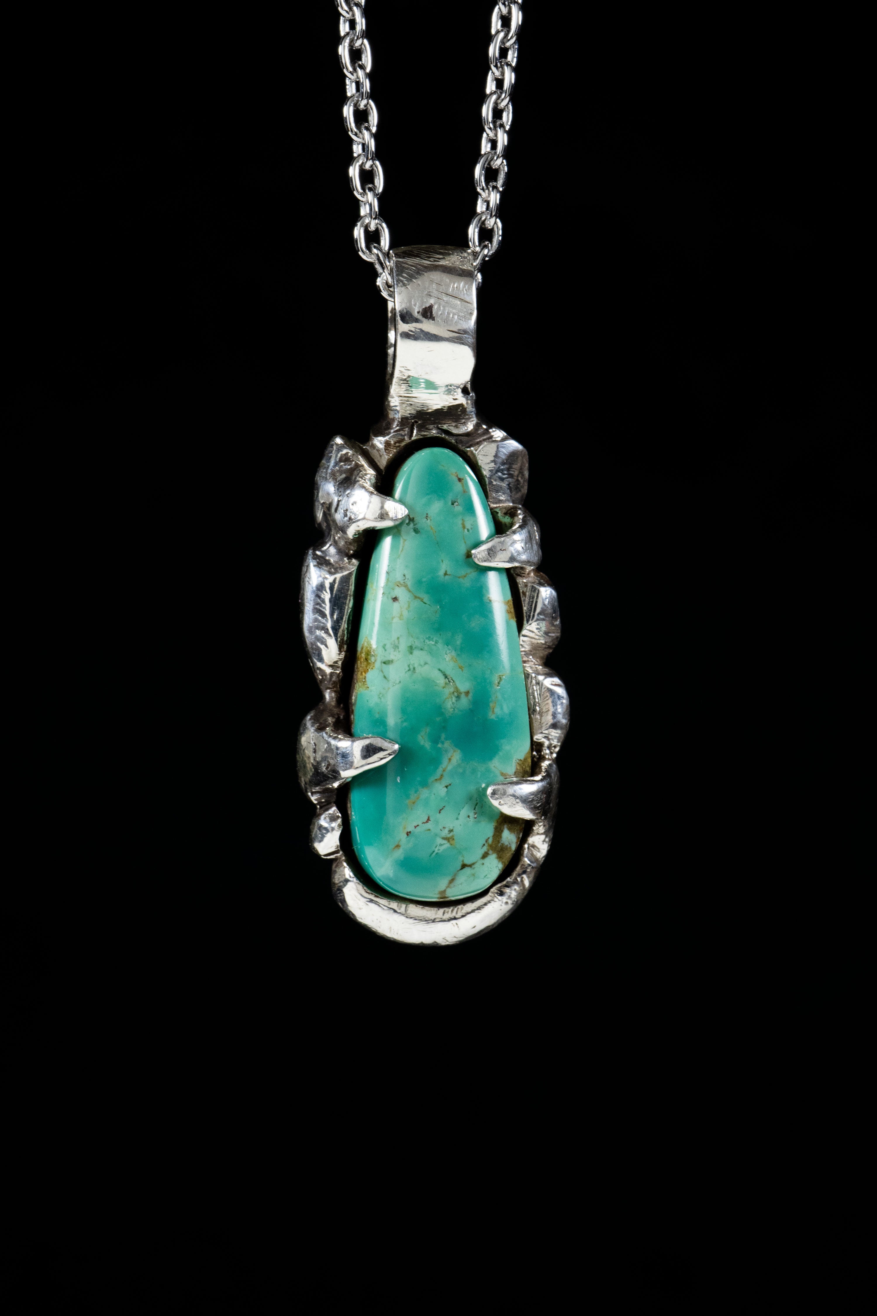 Path of Truth (Tyrone Turquoise, Sterling Silver Pendant)