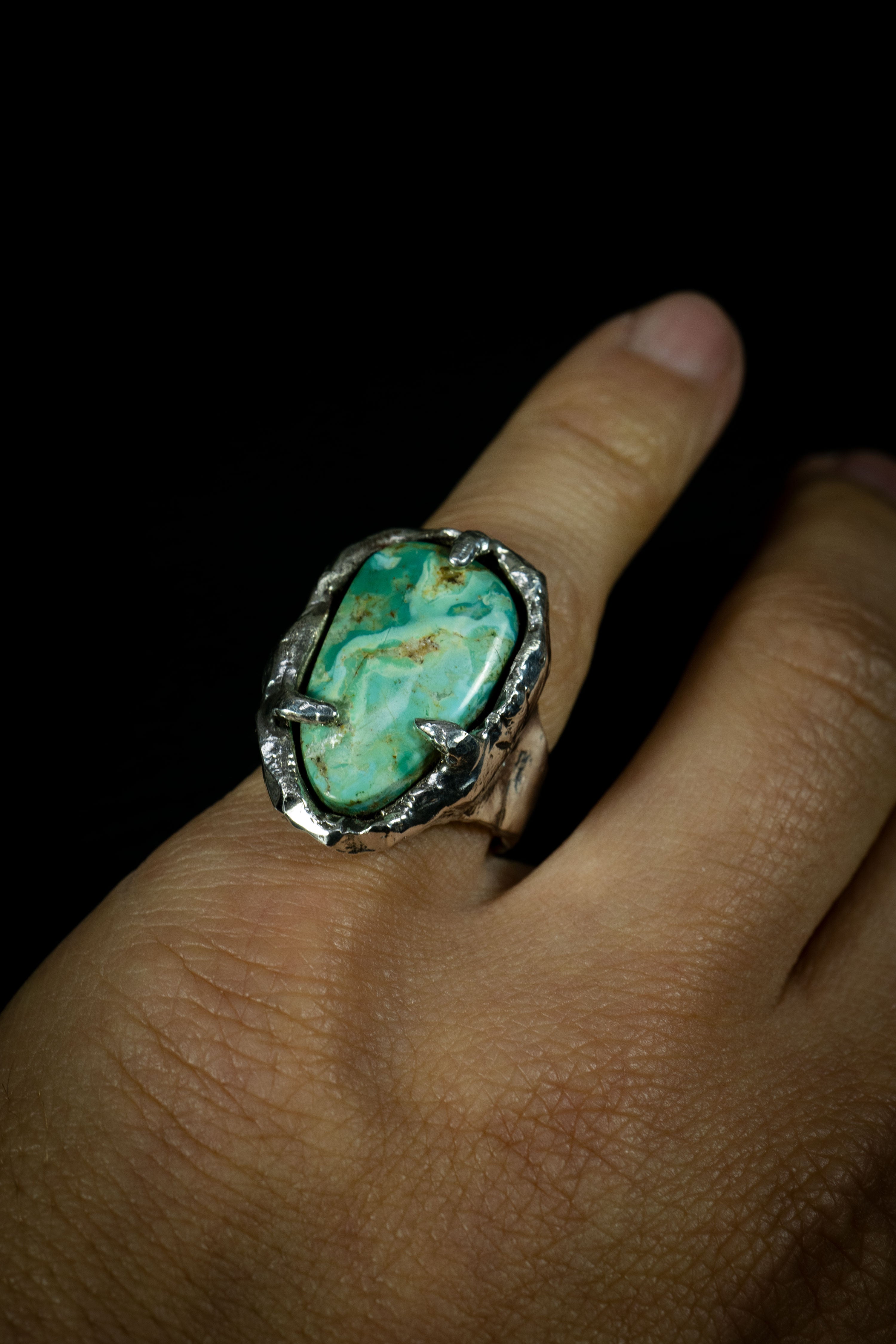 Traveling Dream (Baja Turquoise, Sterling Silver Ring)