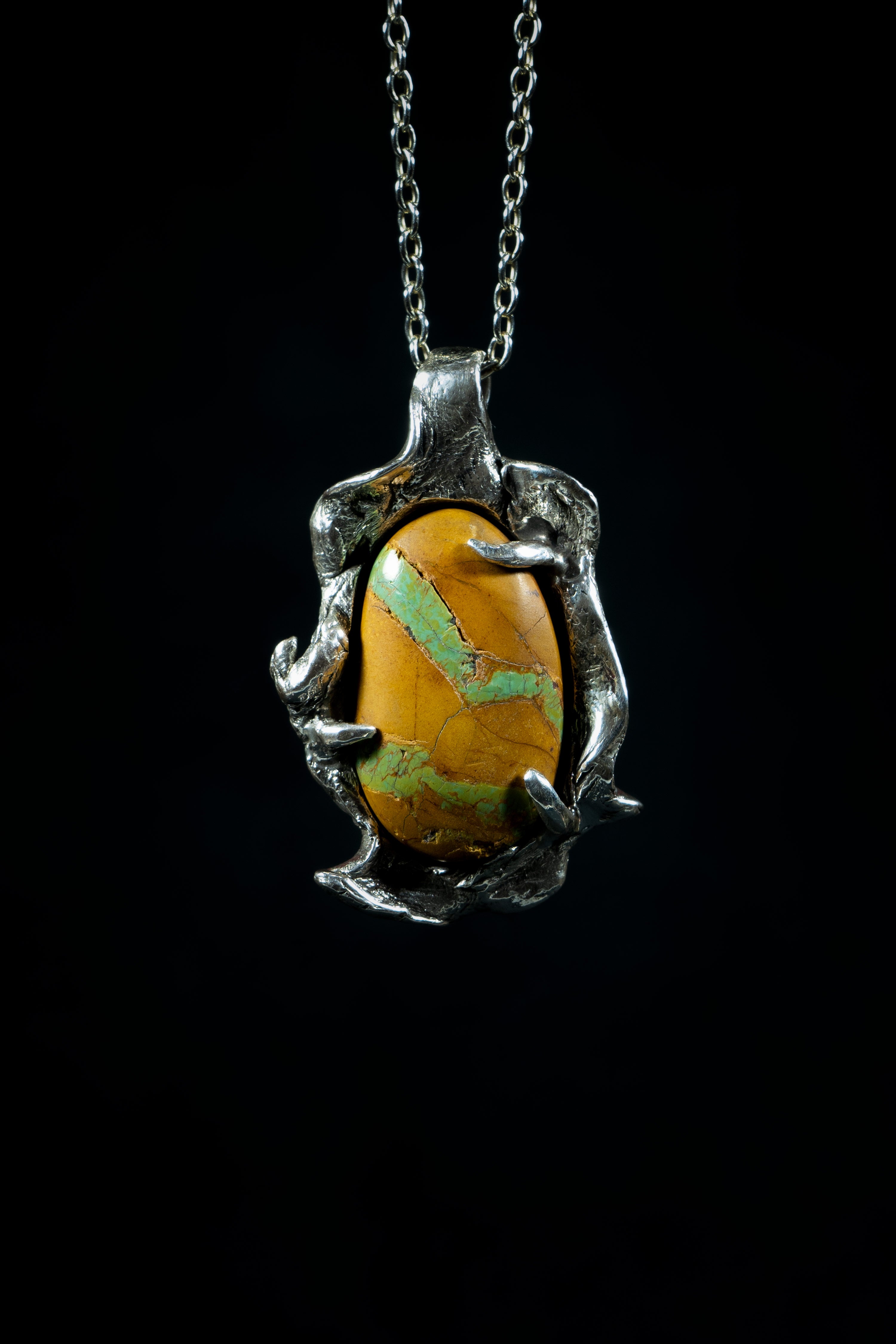 Two Rivers (Pilot Mountain-Royston Turquoise, Sterling Silver Pendant)